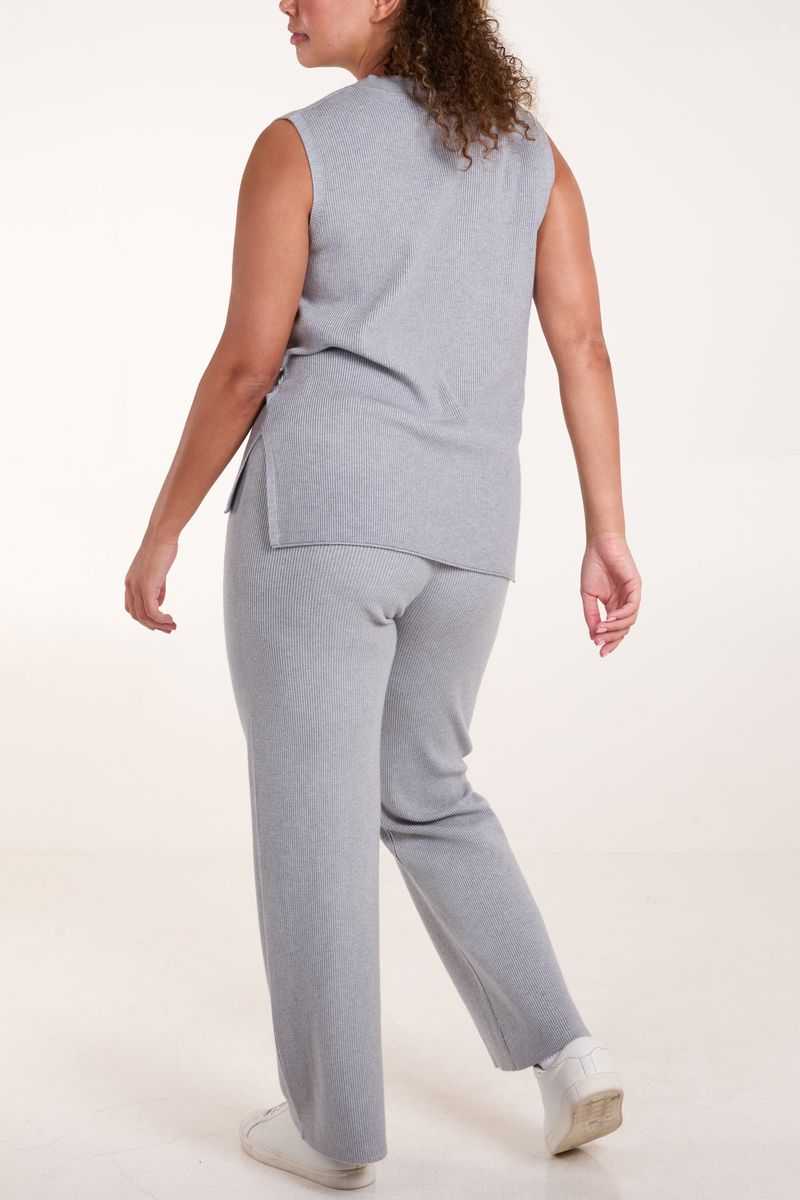 Knit Vest & Wide Leg Trouser Set