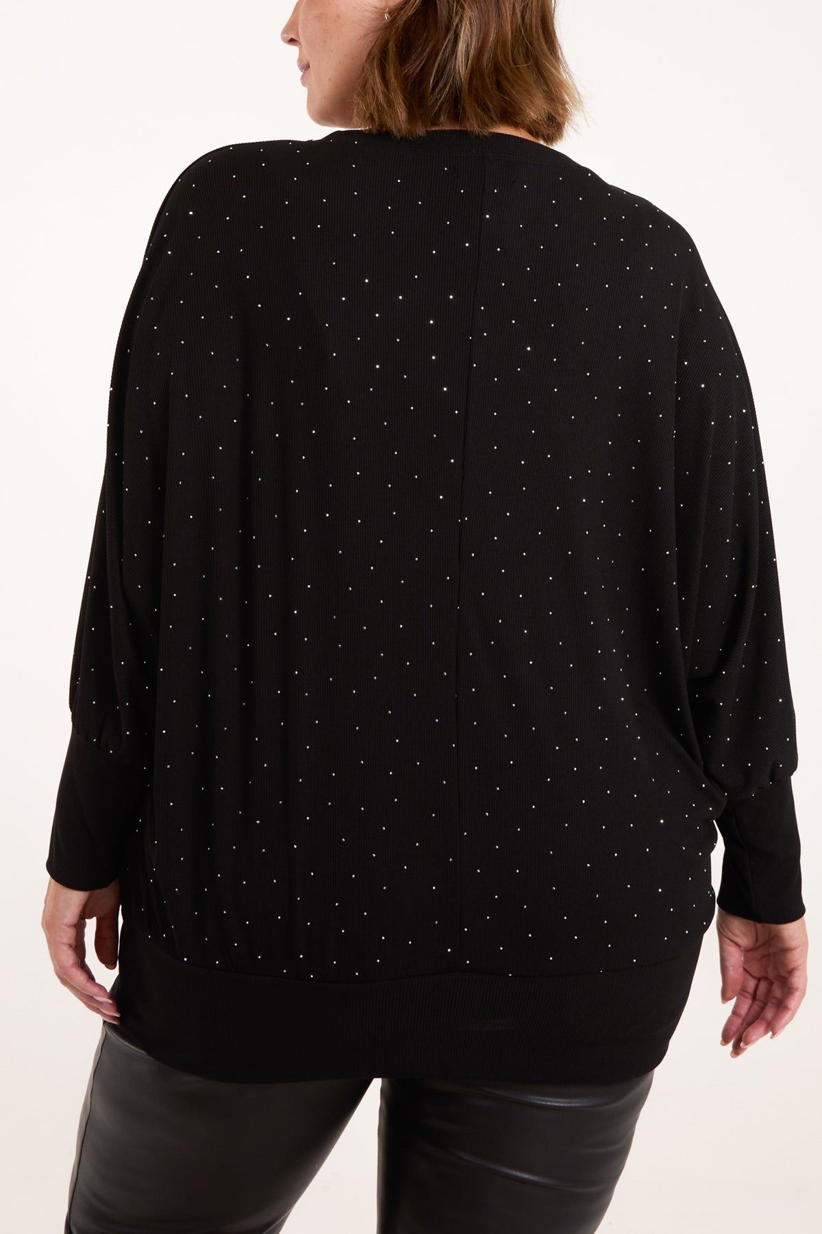 All-Over Diamante Batwing Top