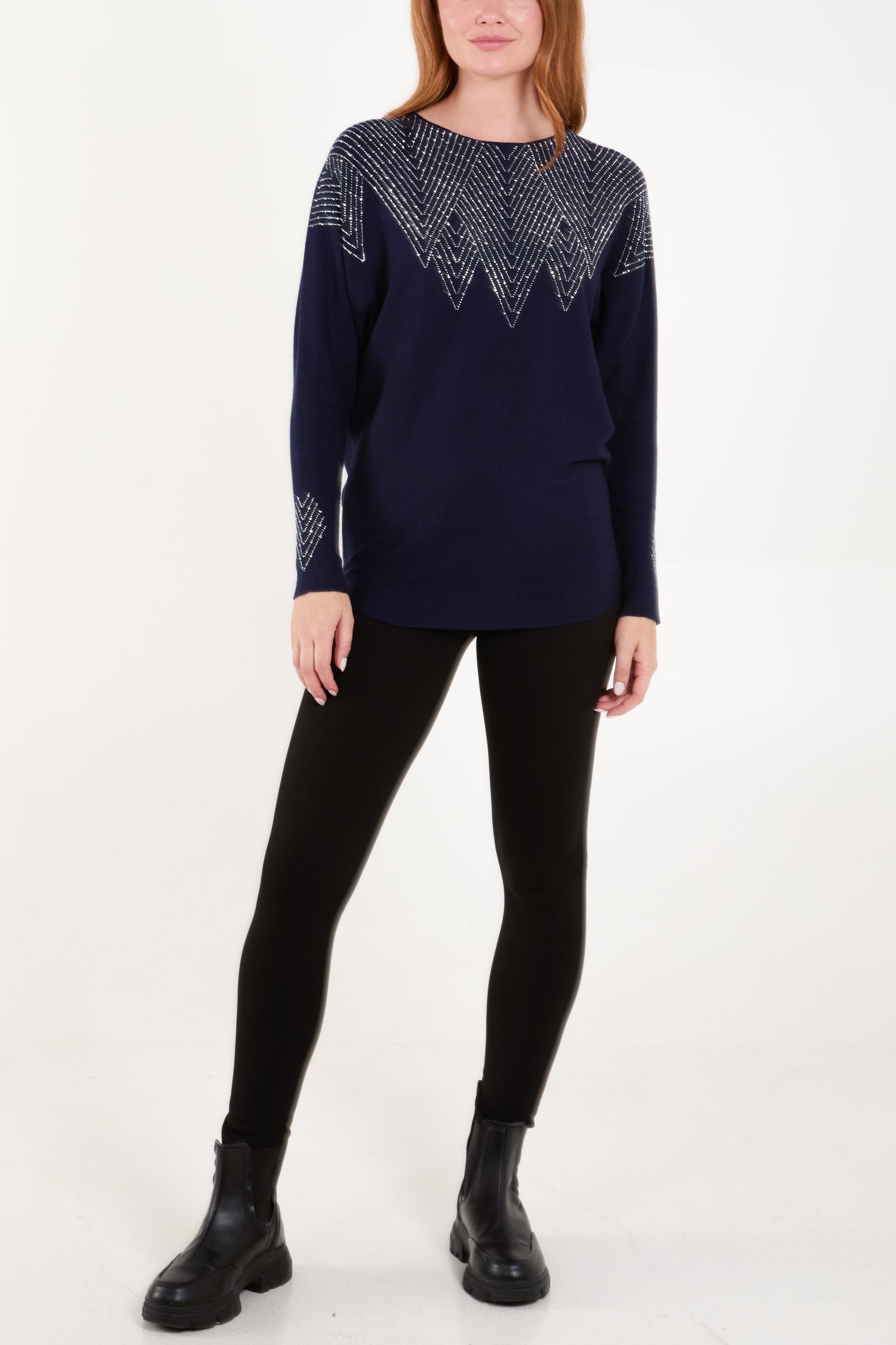 Zig Zag Embellished Jumper