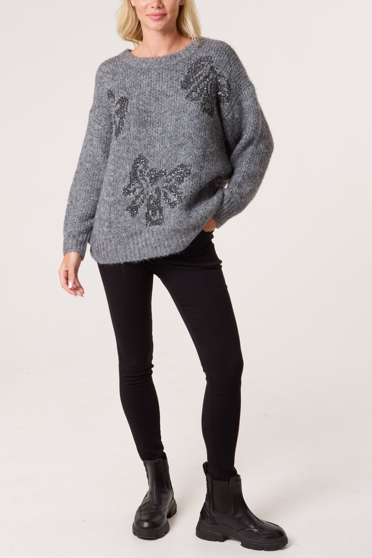 Sparkly Bow Knitted Jumper