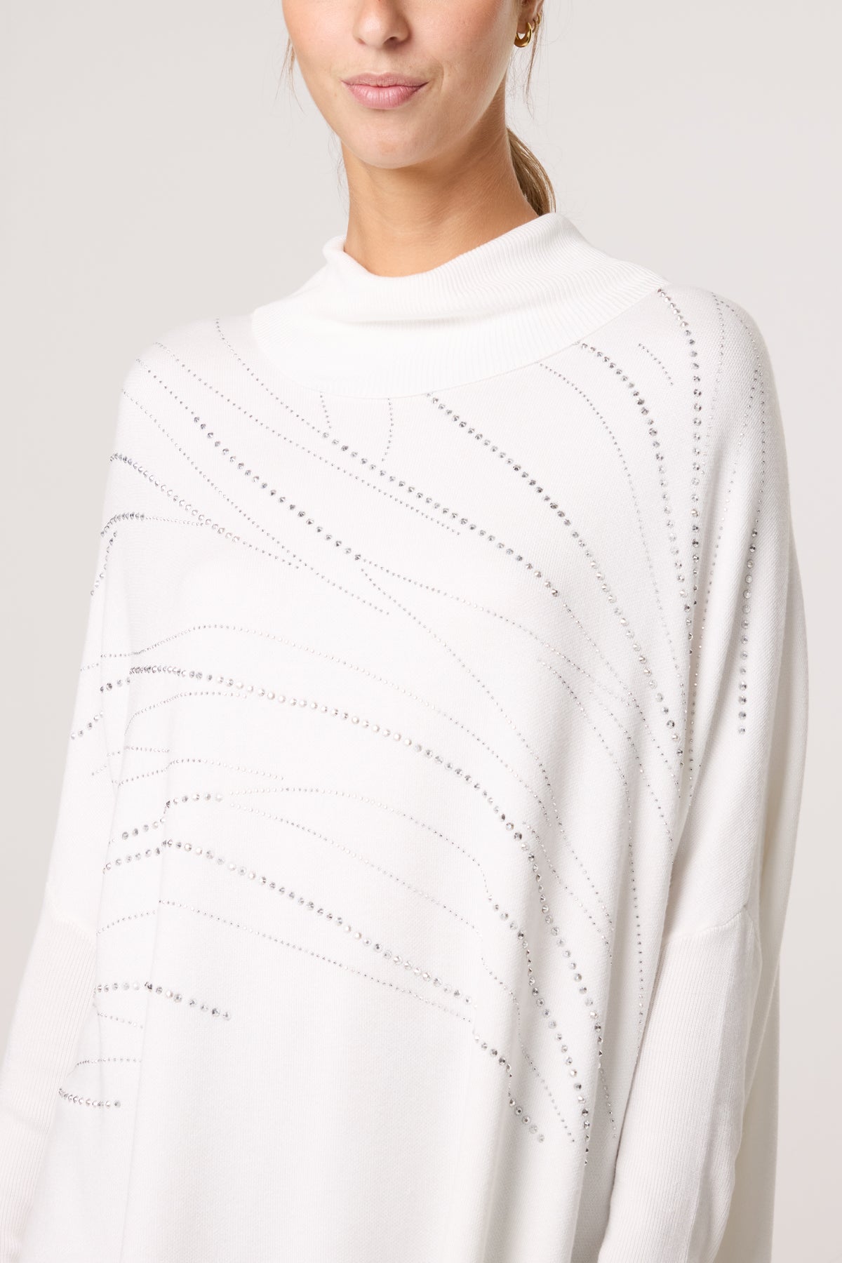 Diamante Roll Neck Batwing Jumper