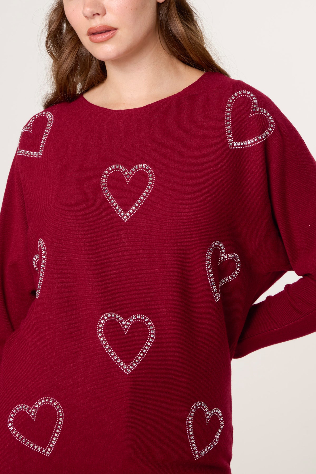 Sequin Heart Fine Knit Jumper