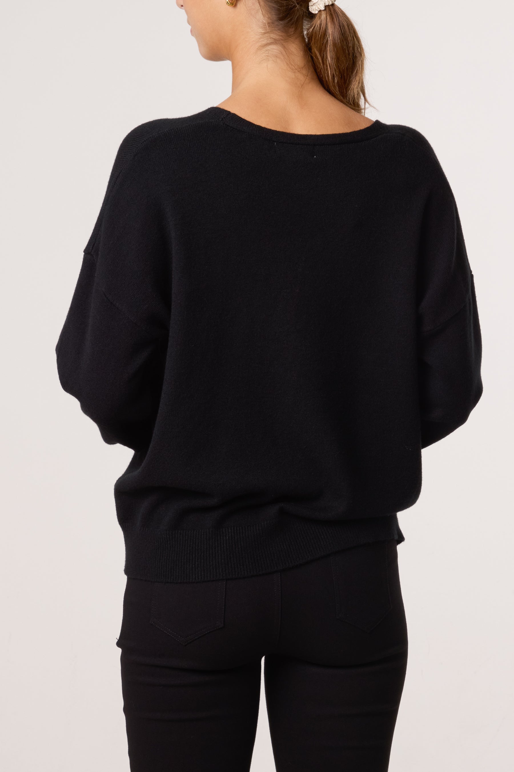 Gold & Jewelled Button V-Neck Cardigan