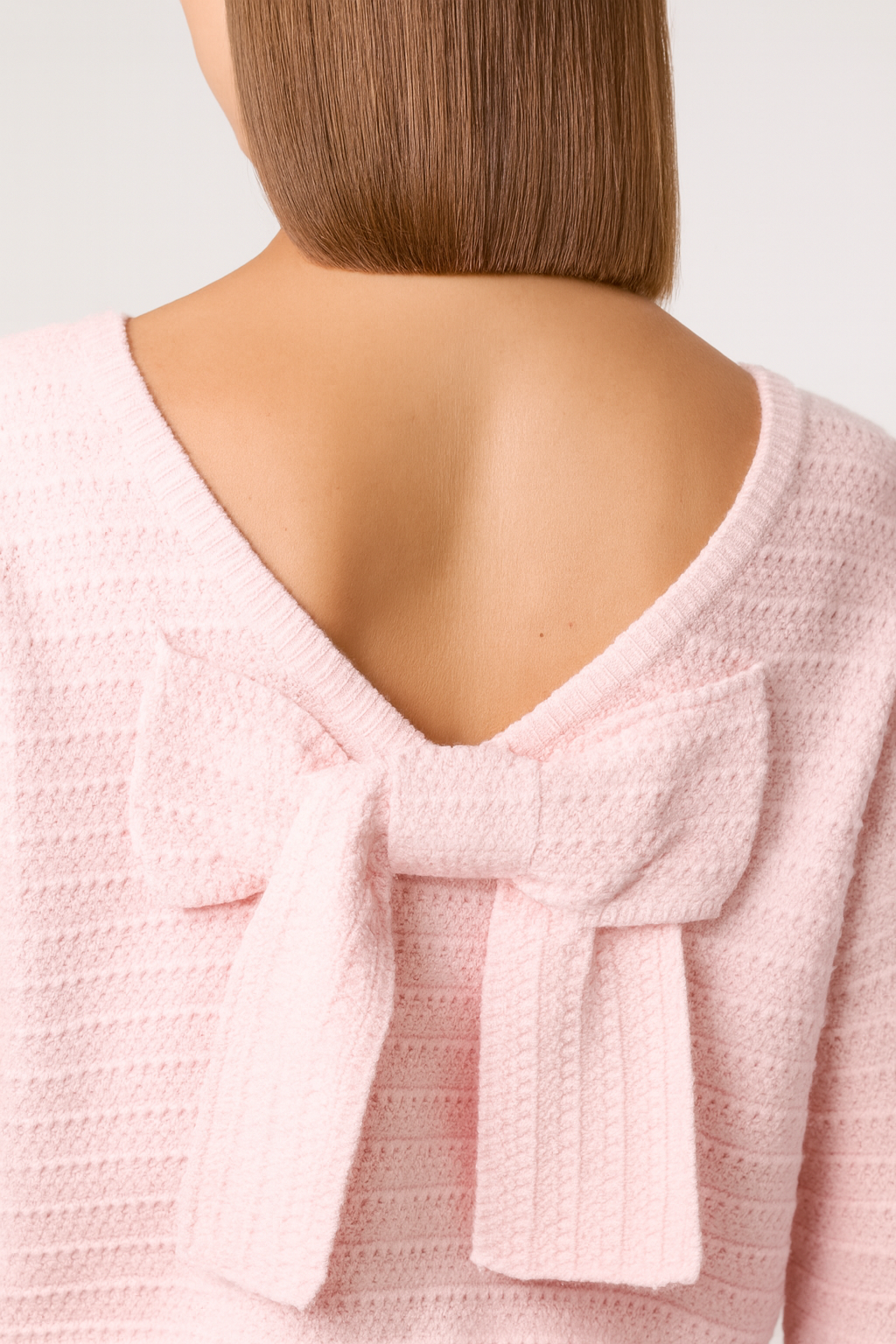 Textured Knit Bow Back Jumper