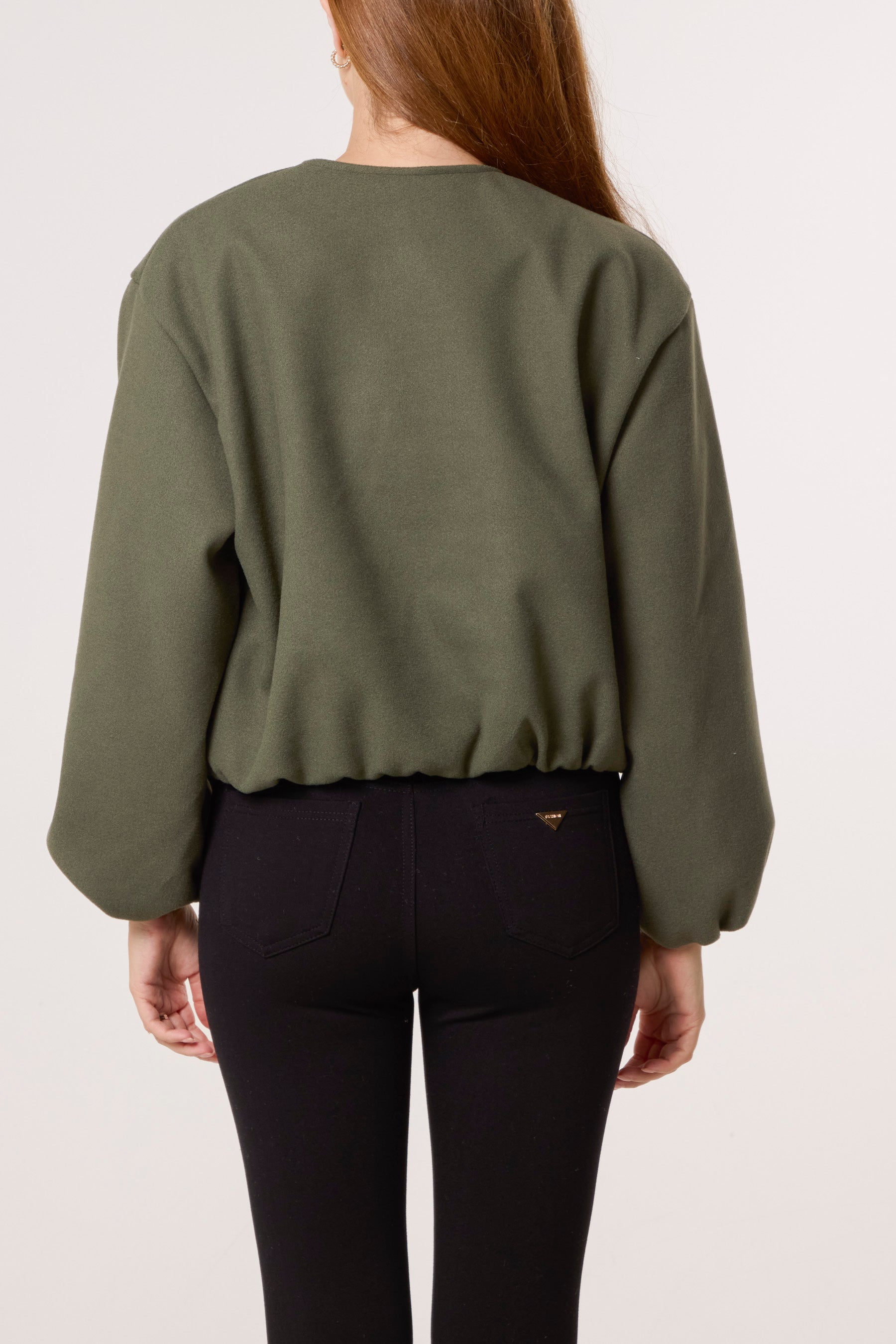 Soft Touch Zip Up Bomber Jacket