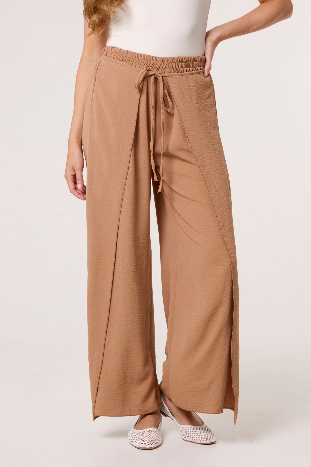 Tied Front Side Split Trousers