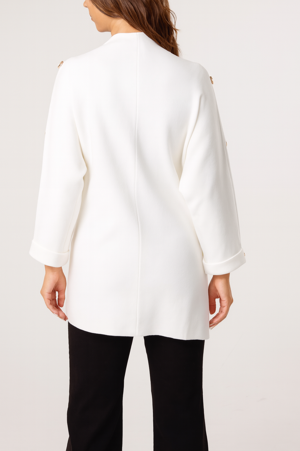 Button Sleeve Open Front Cardigan