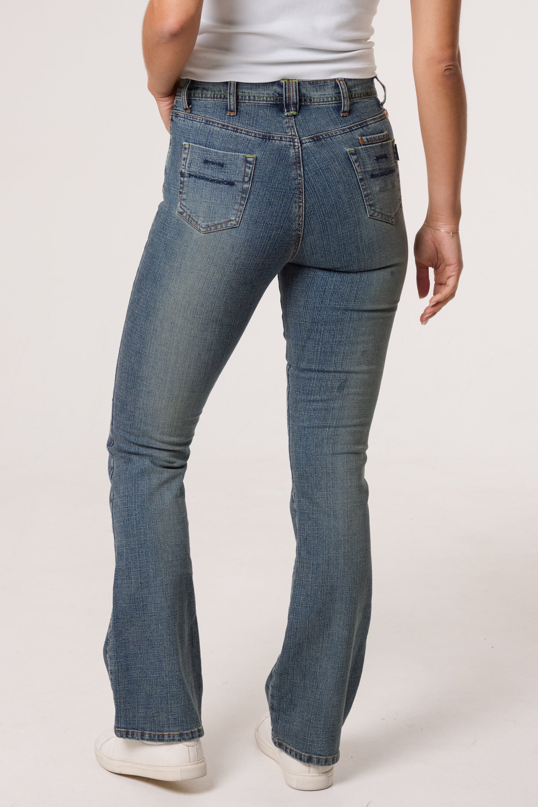 Washed Denim Green Stitch Jeans
