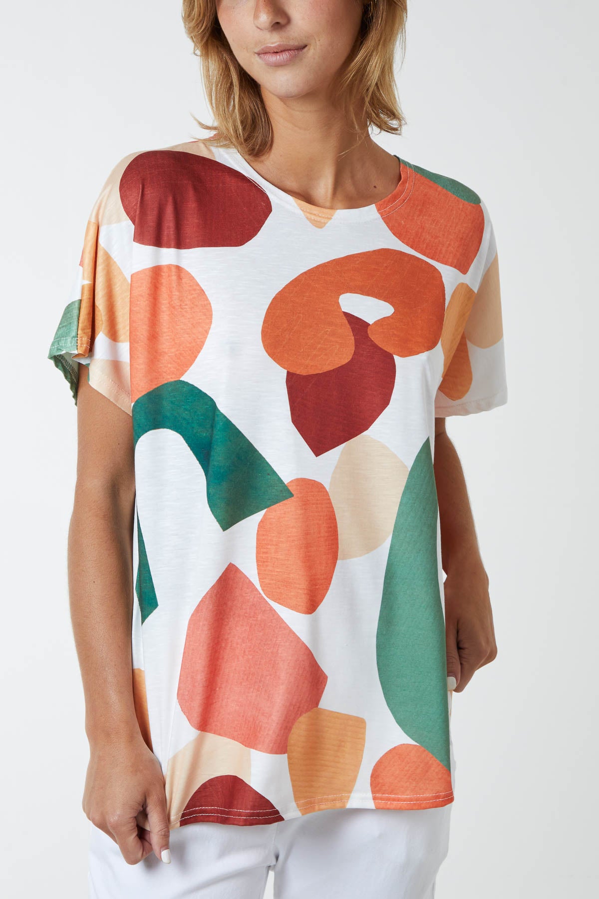 Abstract Geometric Print Tee