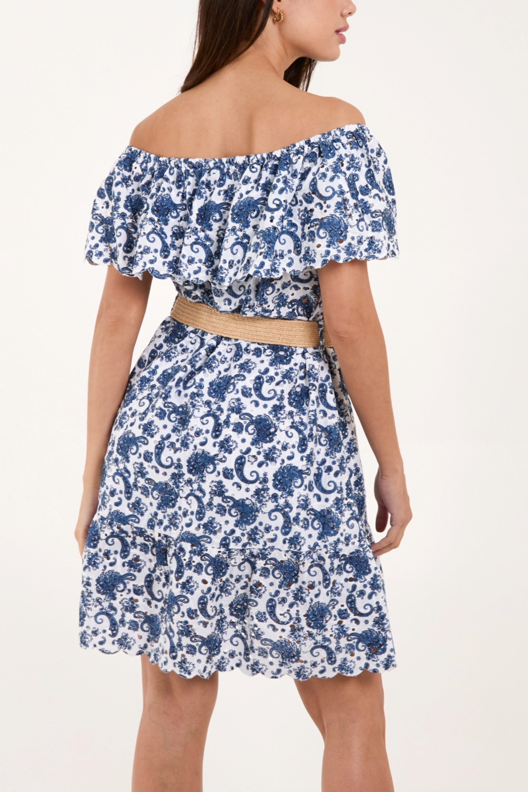 Bardot Paisley Broderie Midi Belted Dress