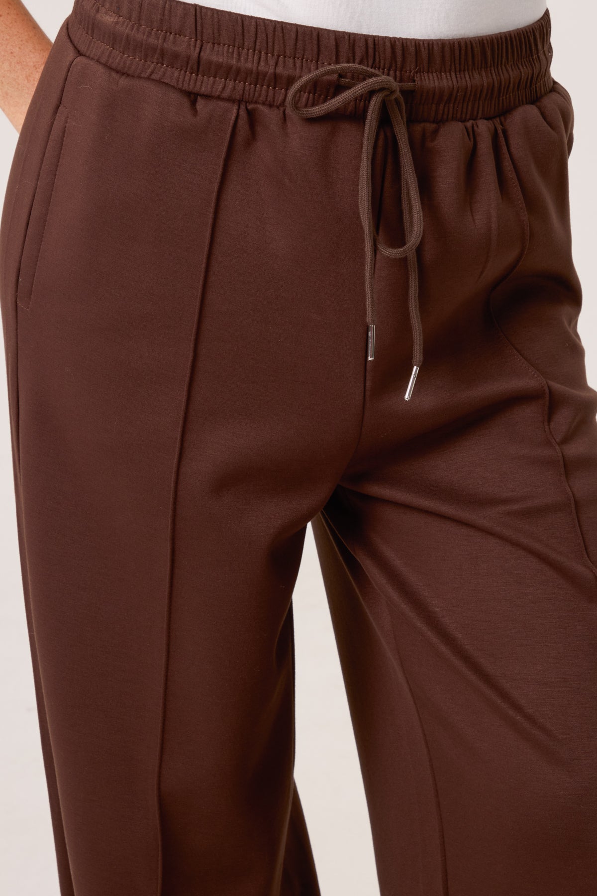 Pintuck Wide Leg Jogger Trousers