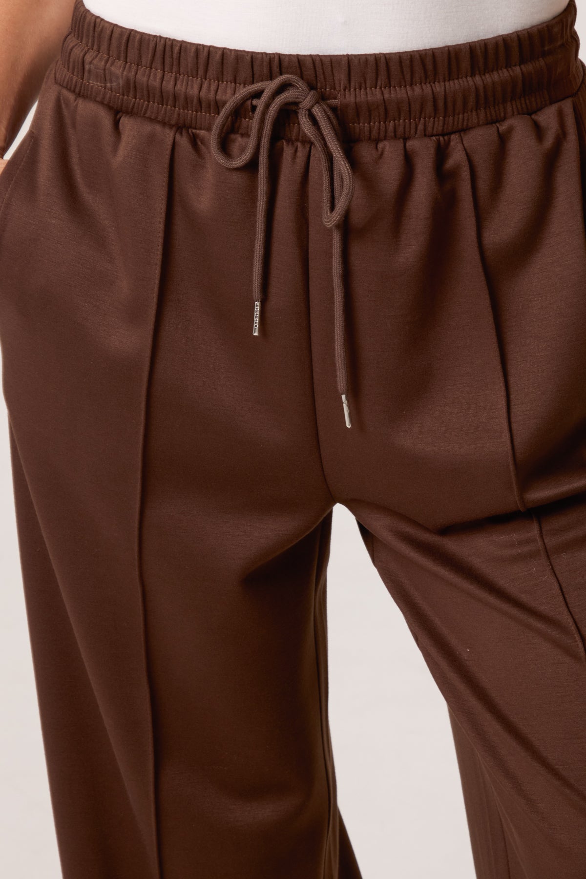 Pintuck Wide Leg Jogger Trousers