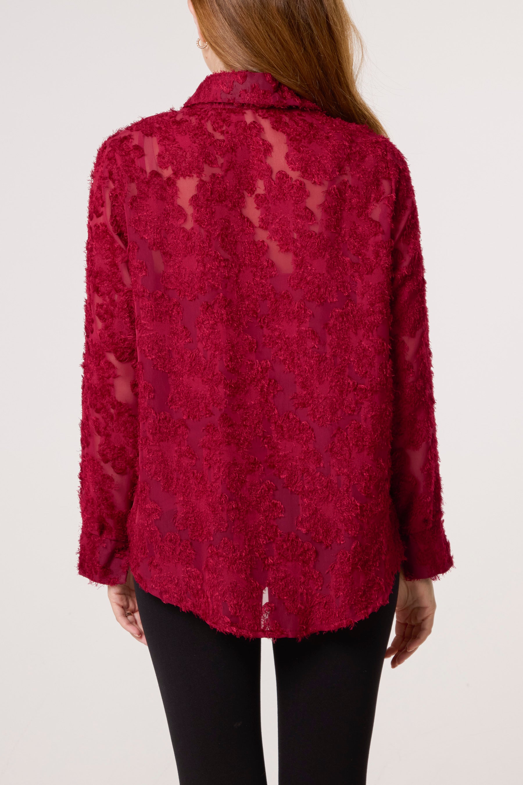 Knit Detail Mesh Shirt