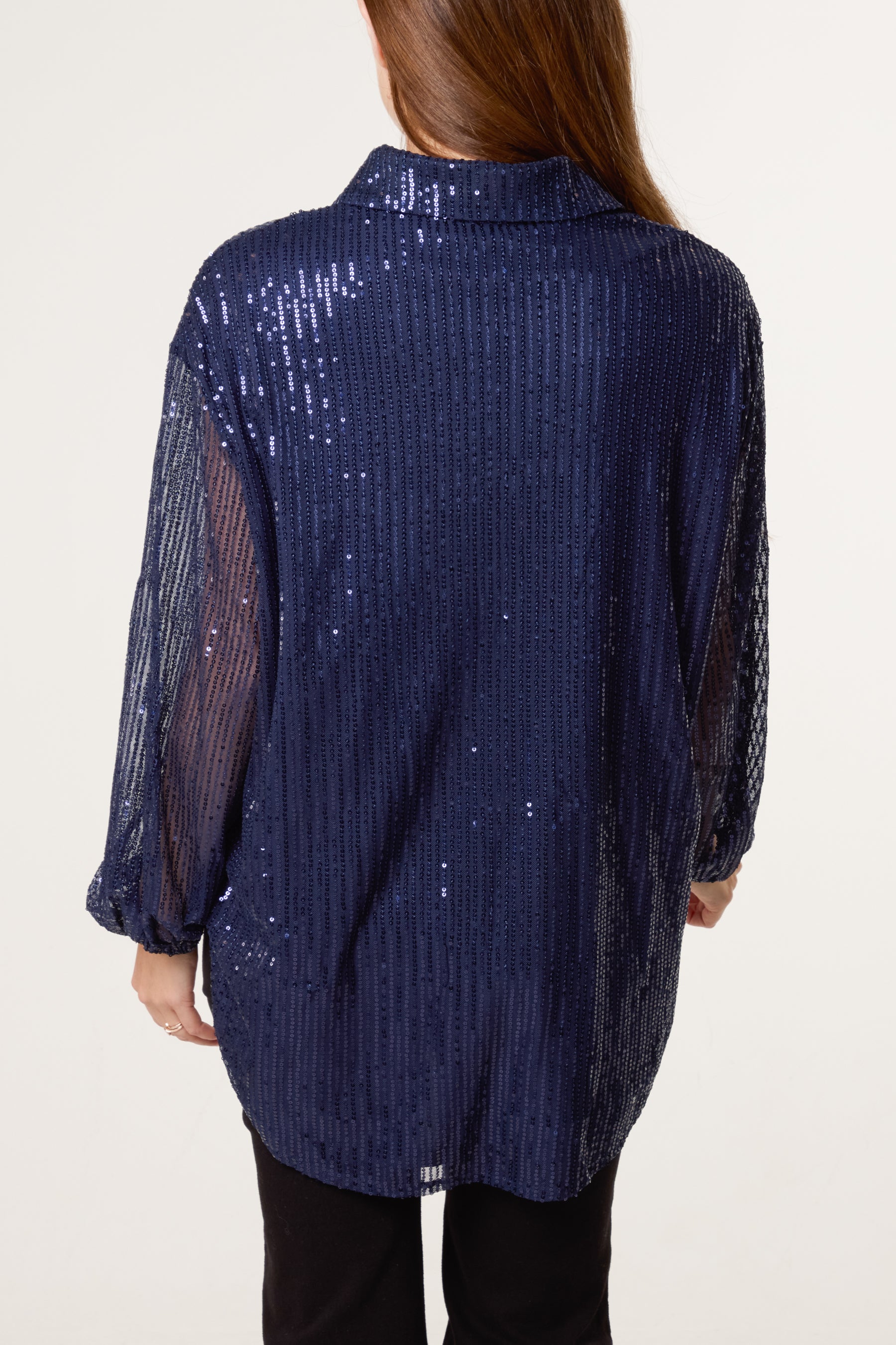 Sequin Button Up Shirt