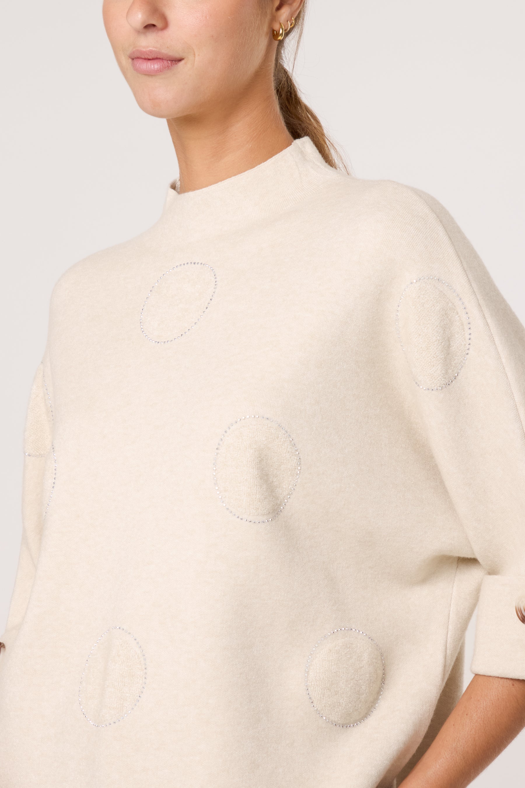 Flocking Rhinestone Circle Jumper