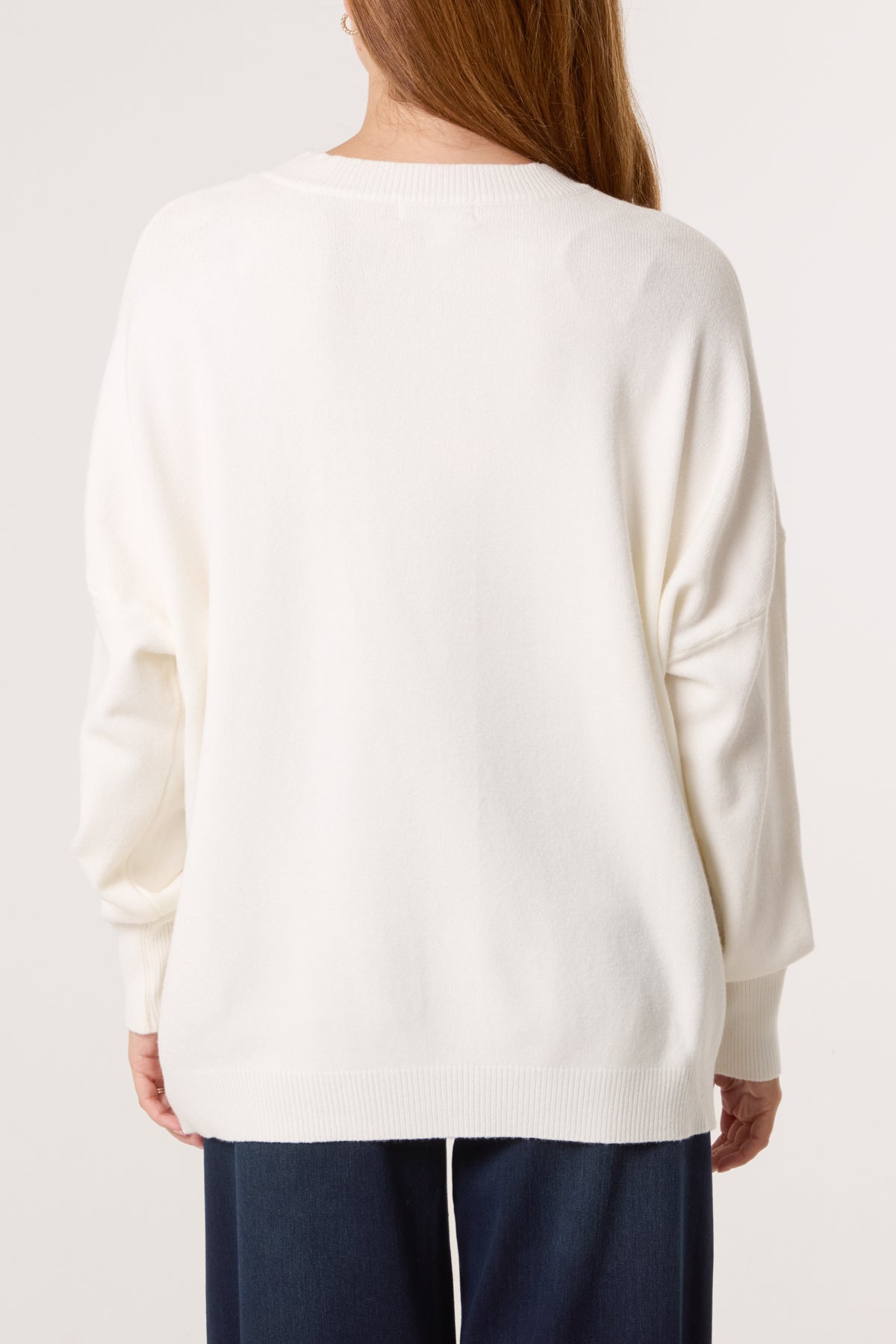 Ribbed Star Fine Knit Jumper