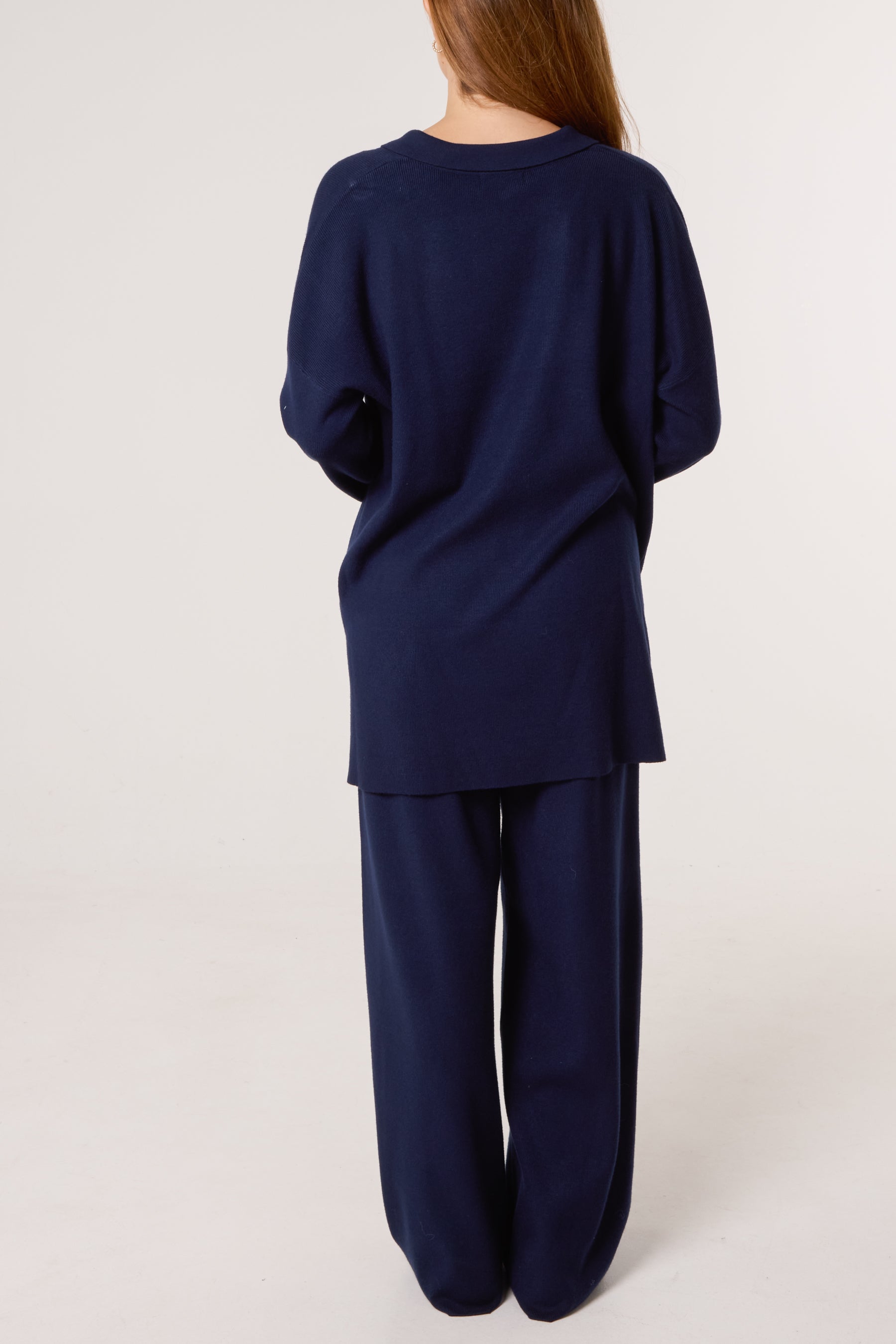 Open Collar Jumper & Trouser Knitted Set
