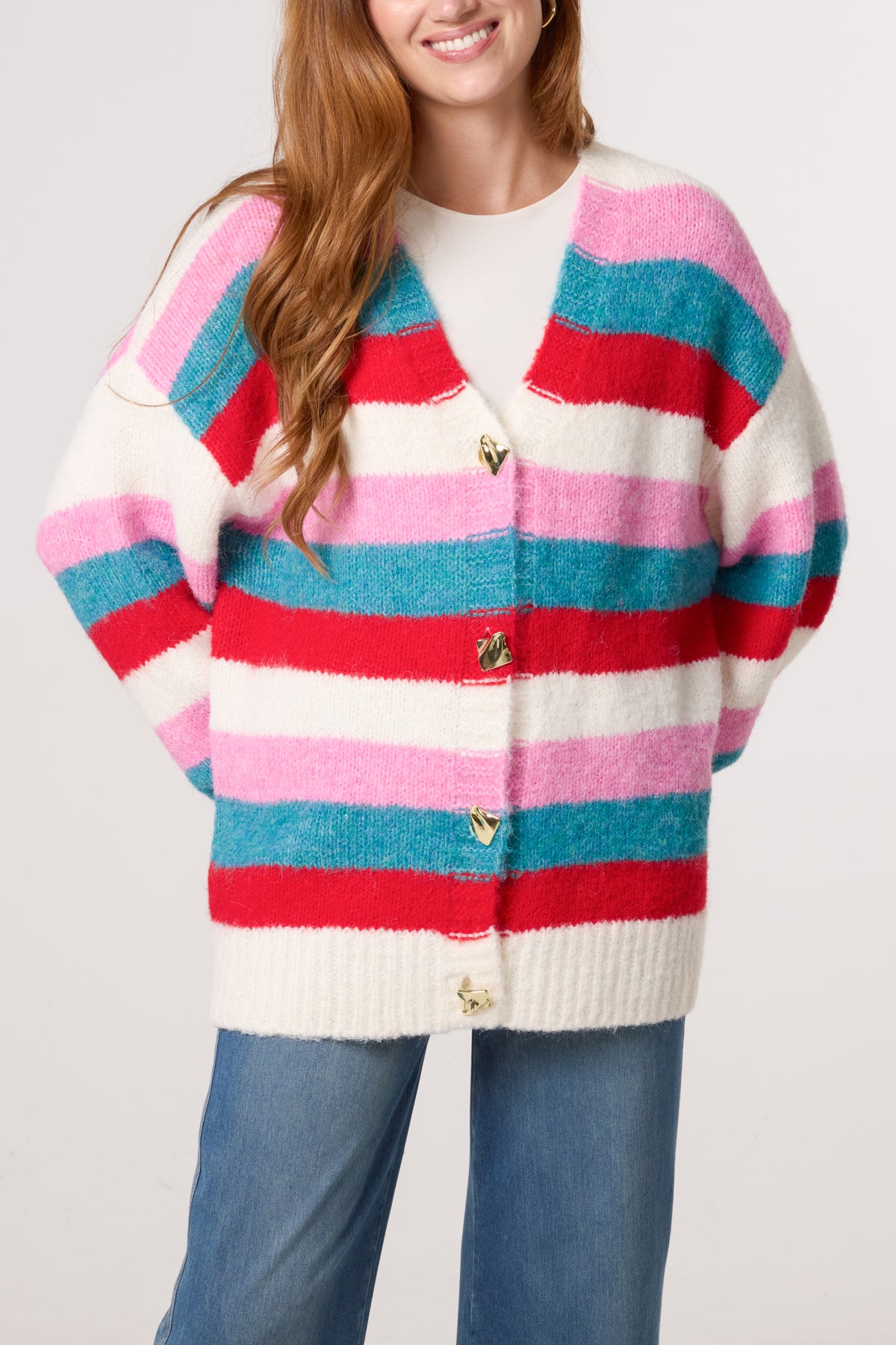 Bright Stripes Knit Cardigan