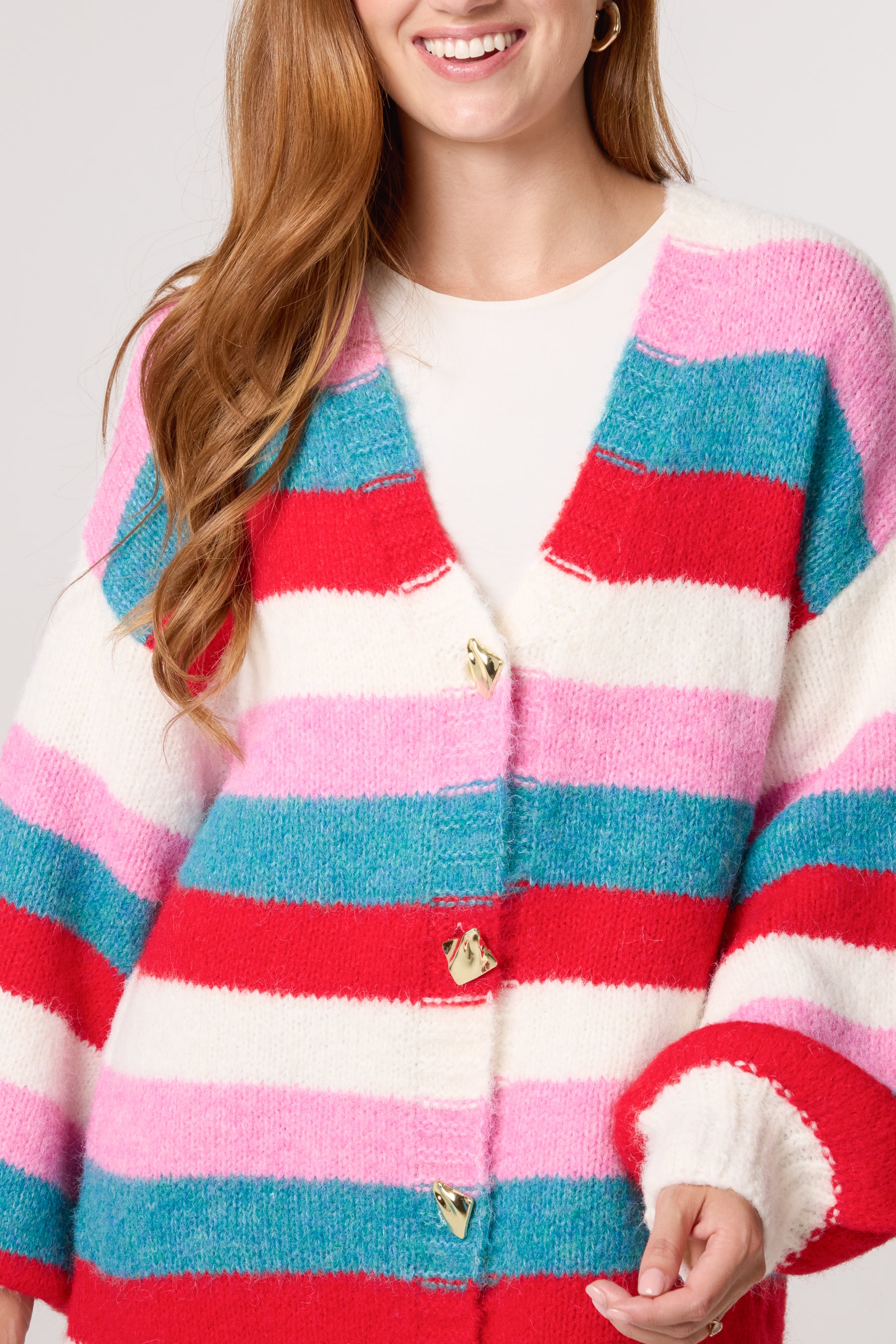 Bright Stripes Knit Cardigan
