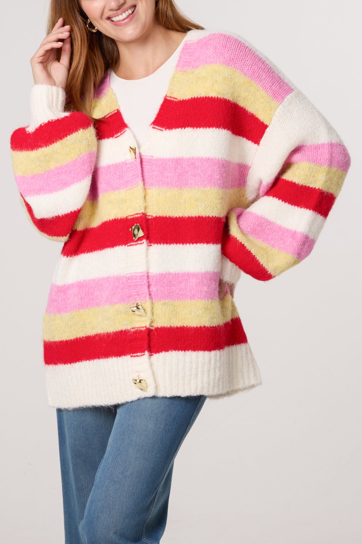 Bright Stripes Knit Cardigan