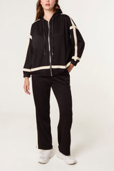 Contrast Stripe Hoodie & Jogger Set