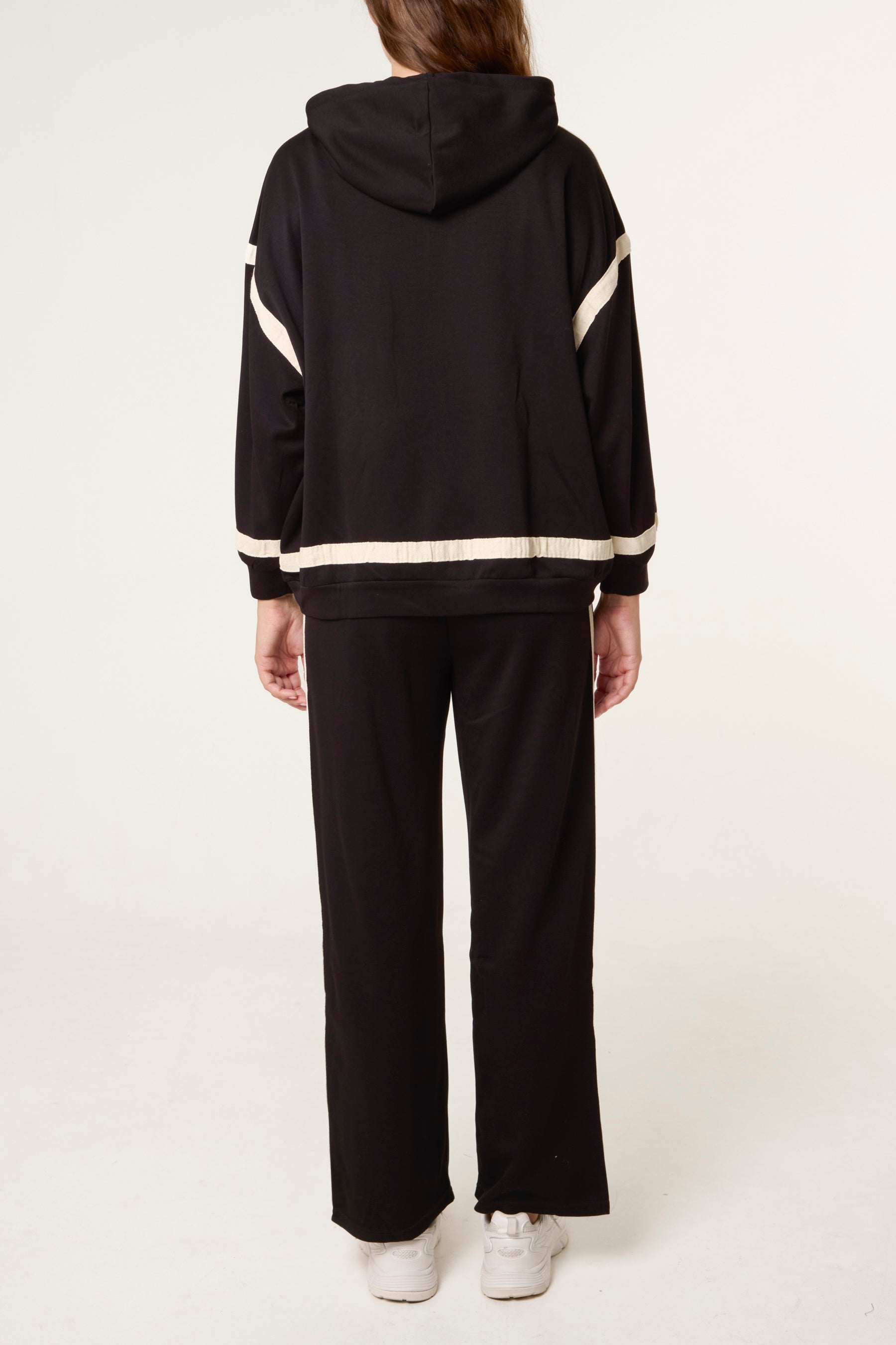 Contrast Stripe Hoodie & Jogger Set
