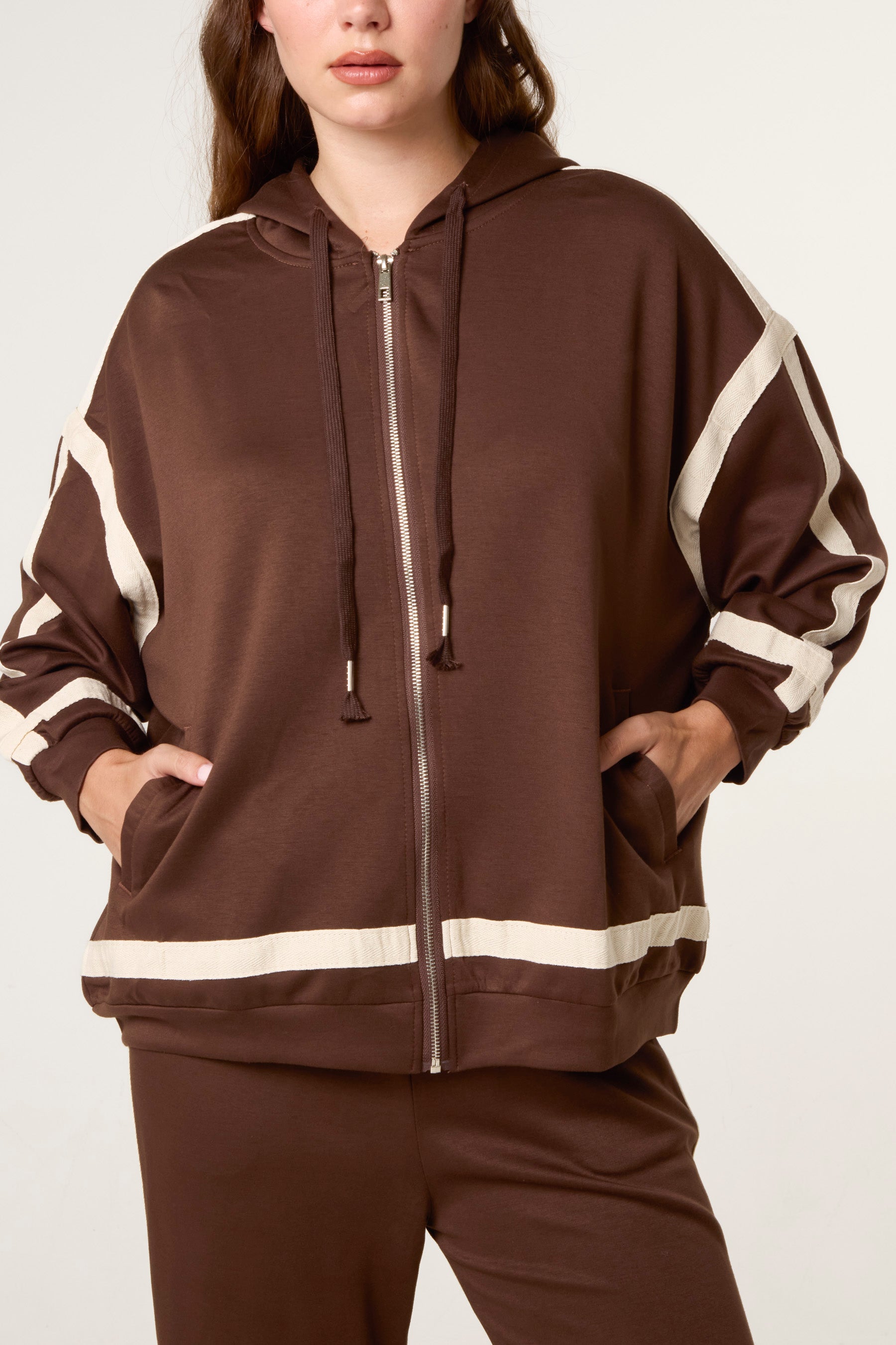 Contrast Stripe Hoodie & Jogger Set