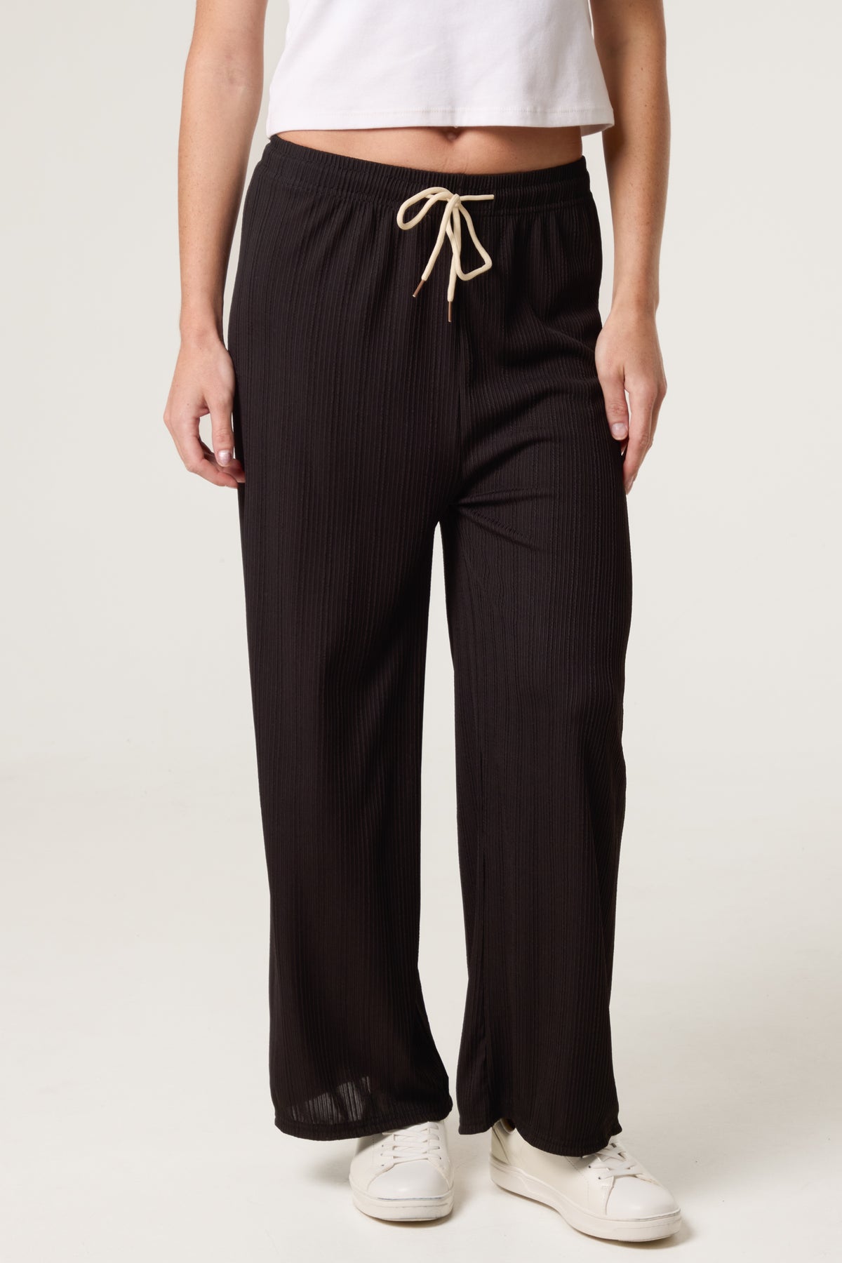 Ribbed Wide Leg Trousers