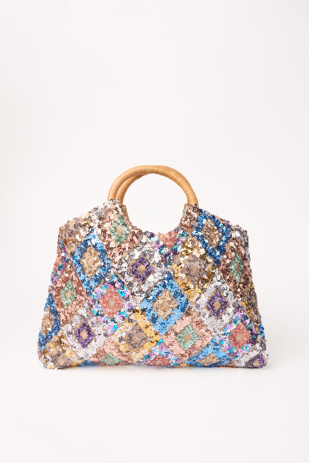 Sequin Bag w/ Bamboo Handle