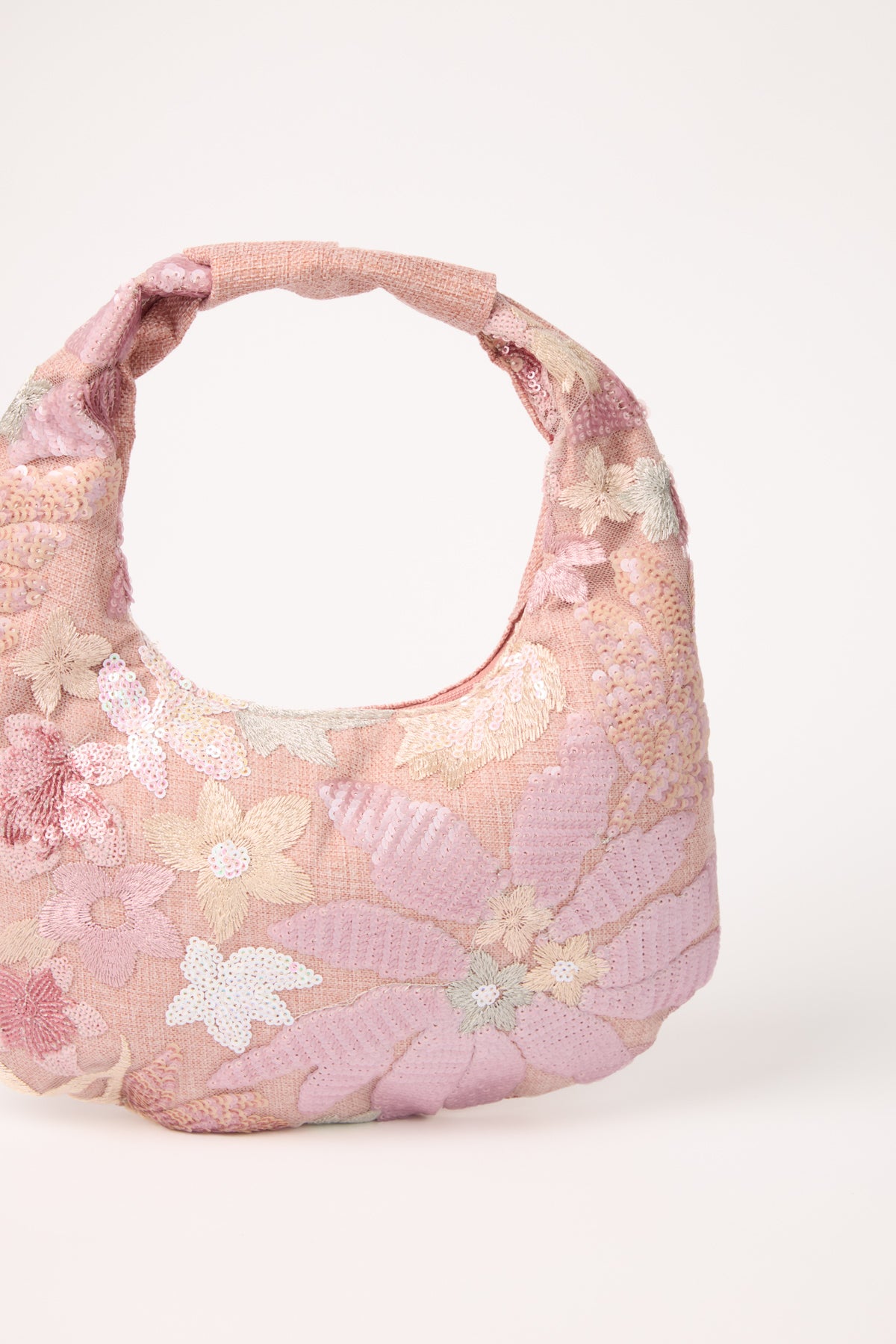 Embellished & Embroidery Floral Hobo Bag