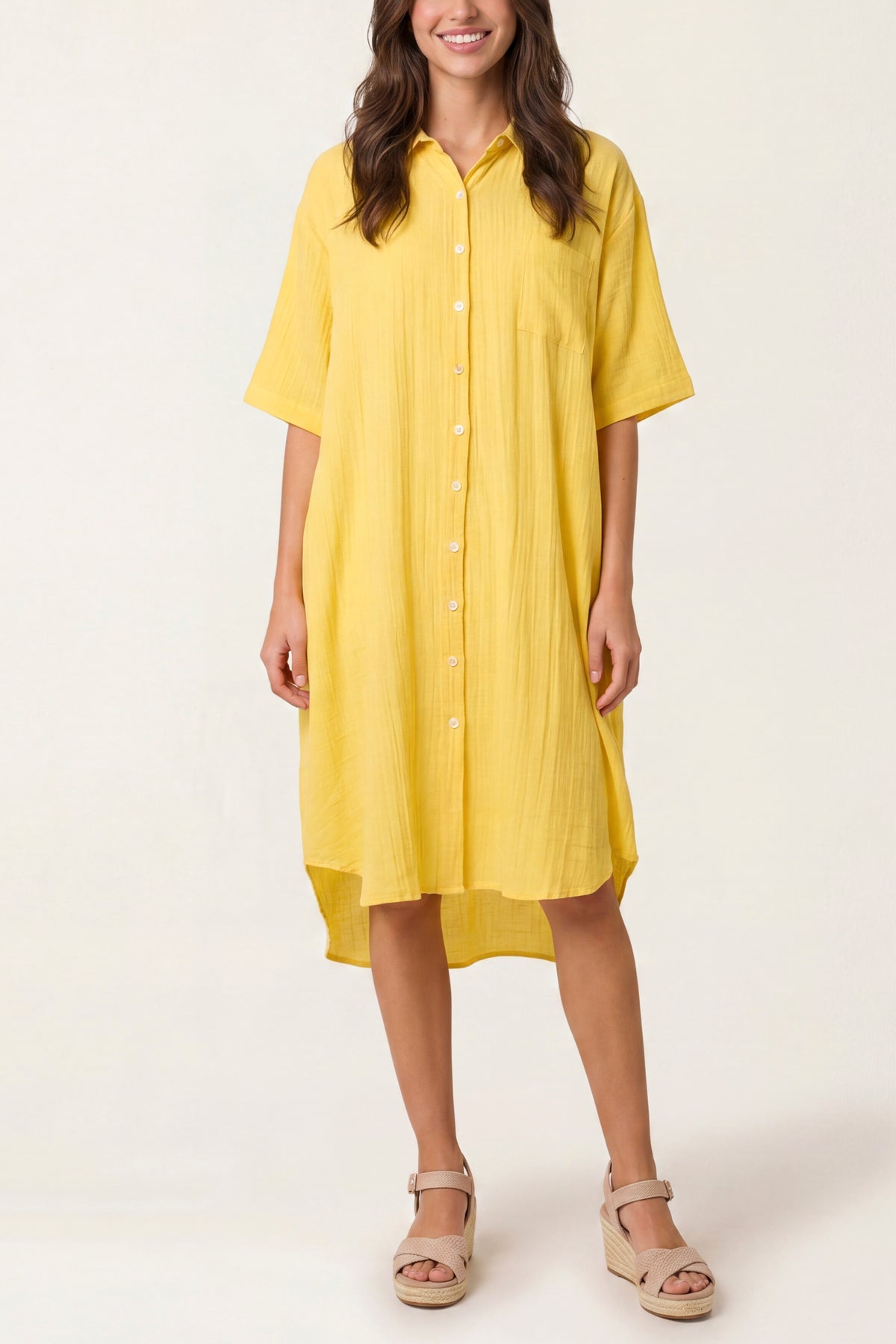 Button Through Shirt Dress