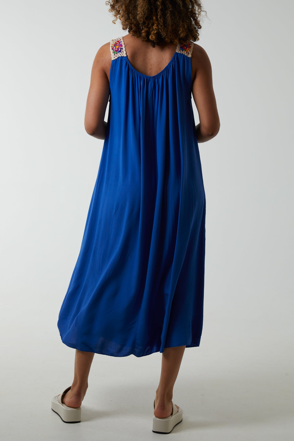 Crochet Sleeve Midi Dress