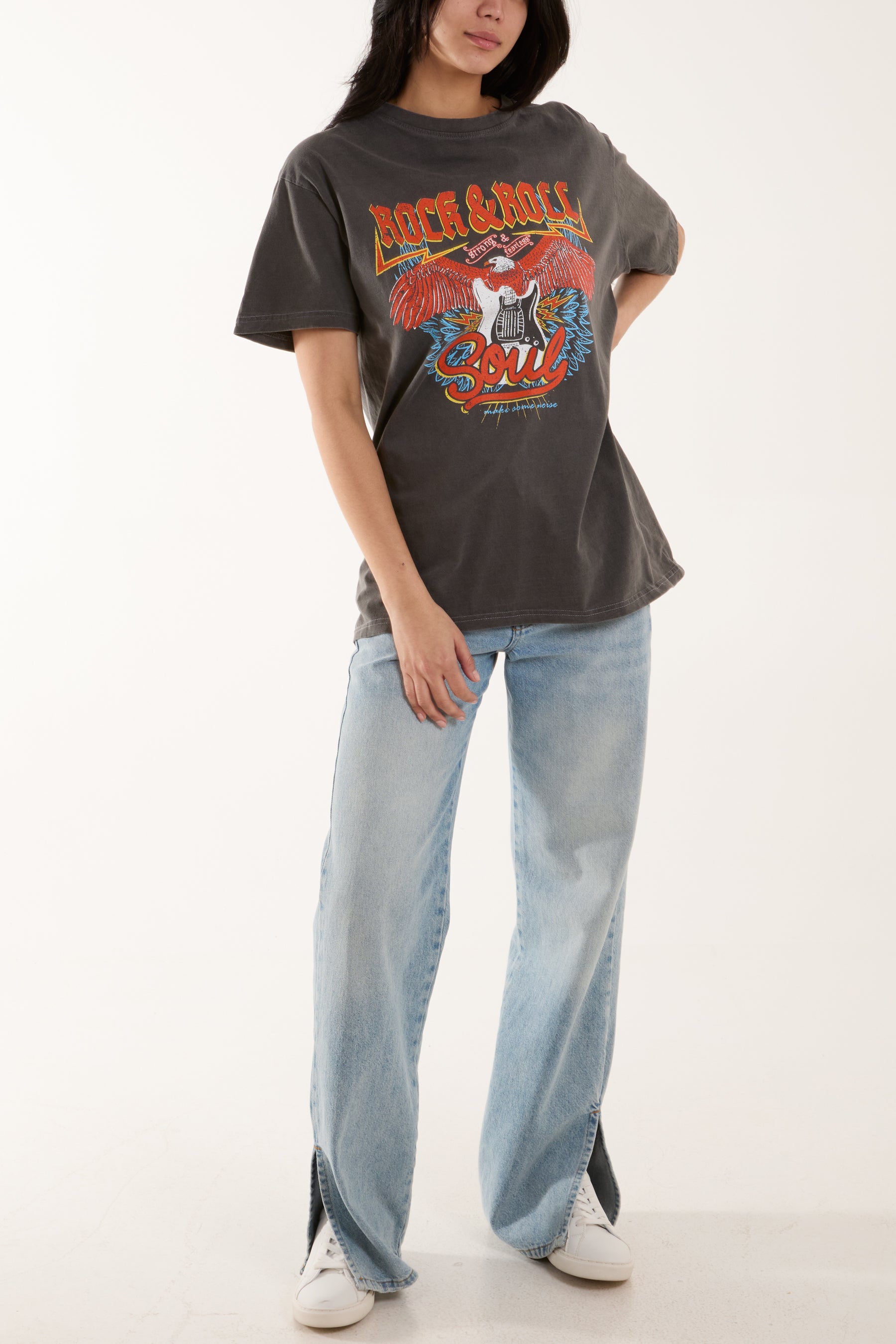 Rock & Roll Print T-Shirt