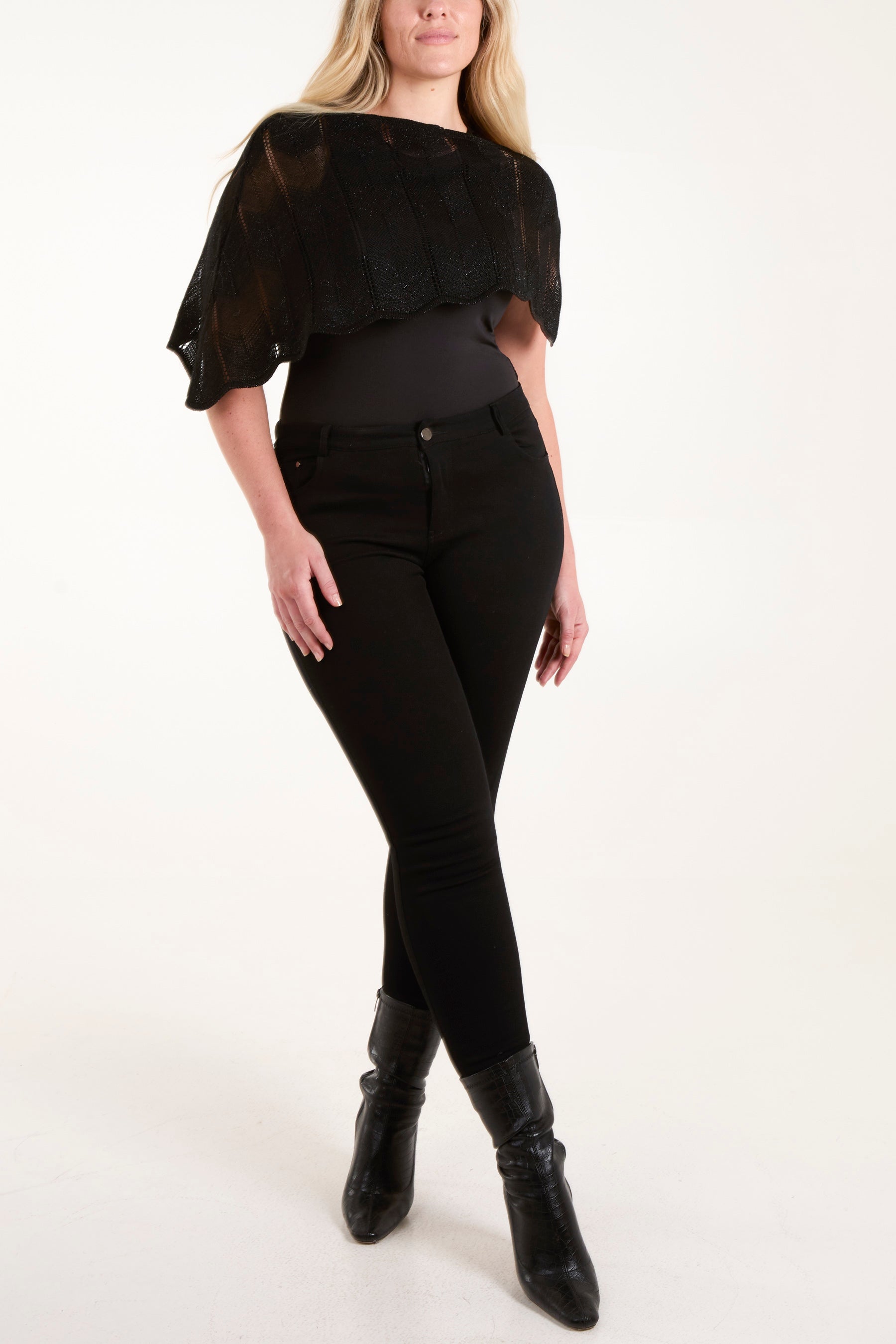 Cropped One Shoulder Poncho