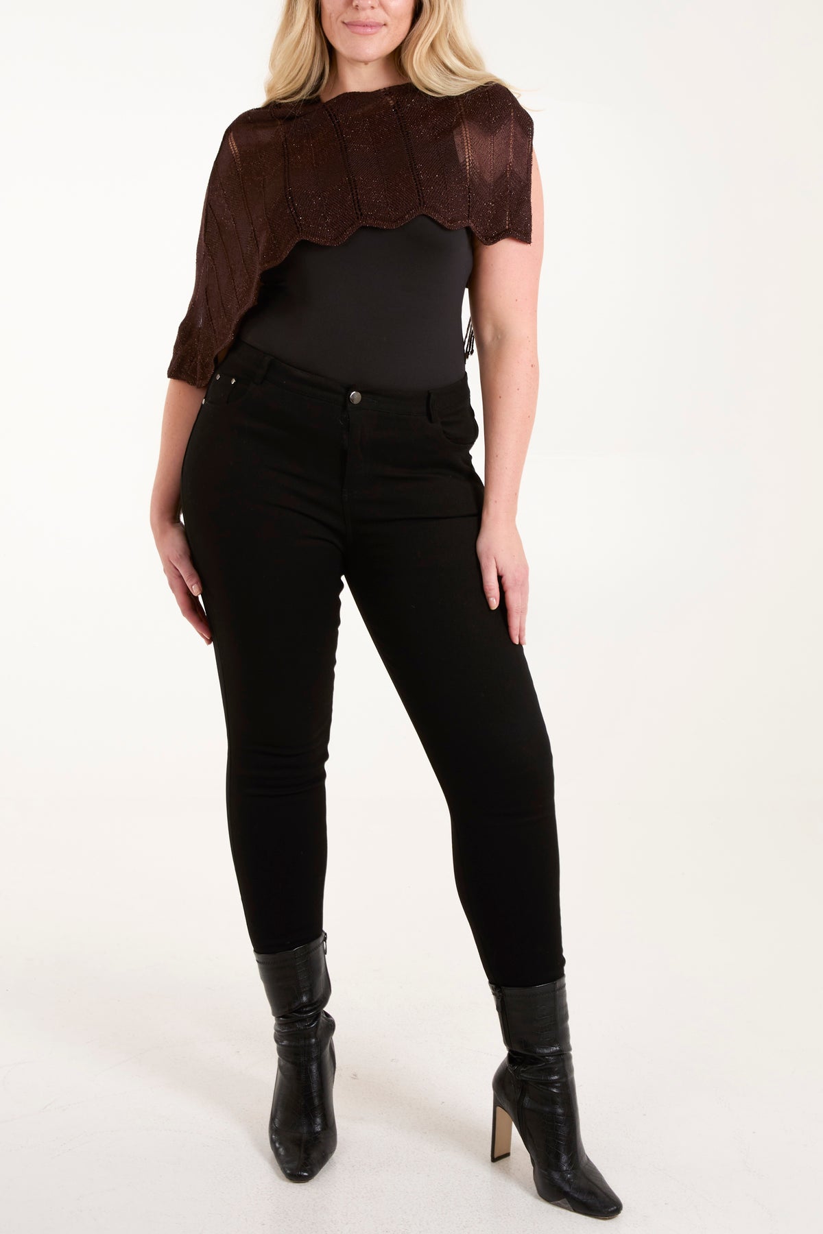 Cropped One Shoulder Poncho