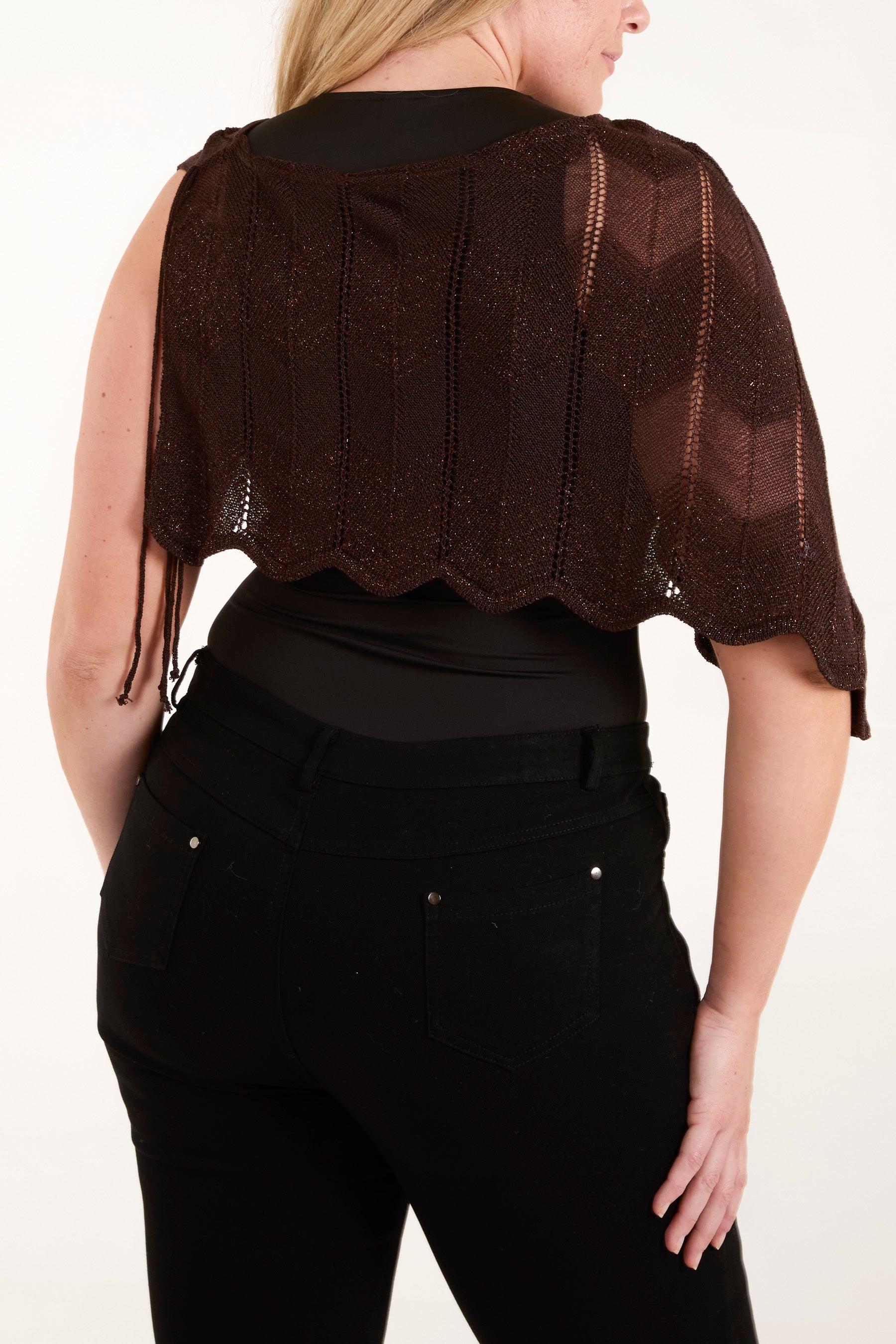 Cropped One Shoulder Poncho