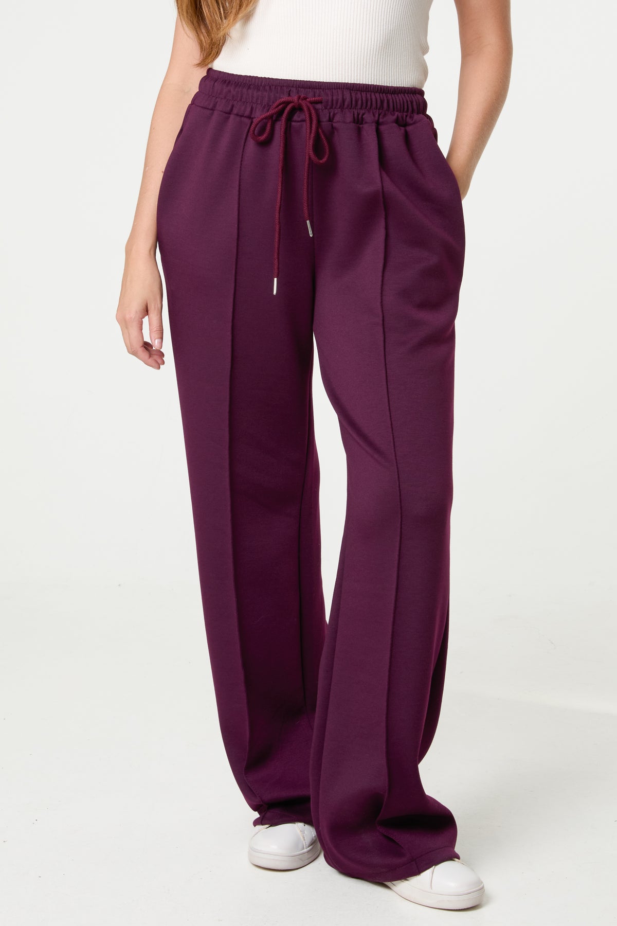 Drawstring Crease-Front Sweat Trousers