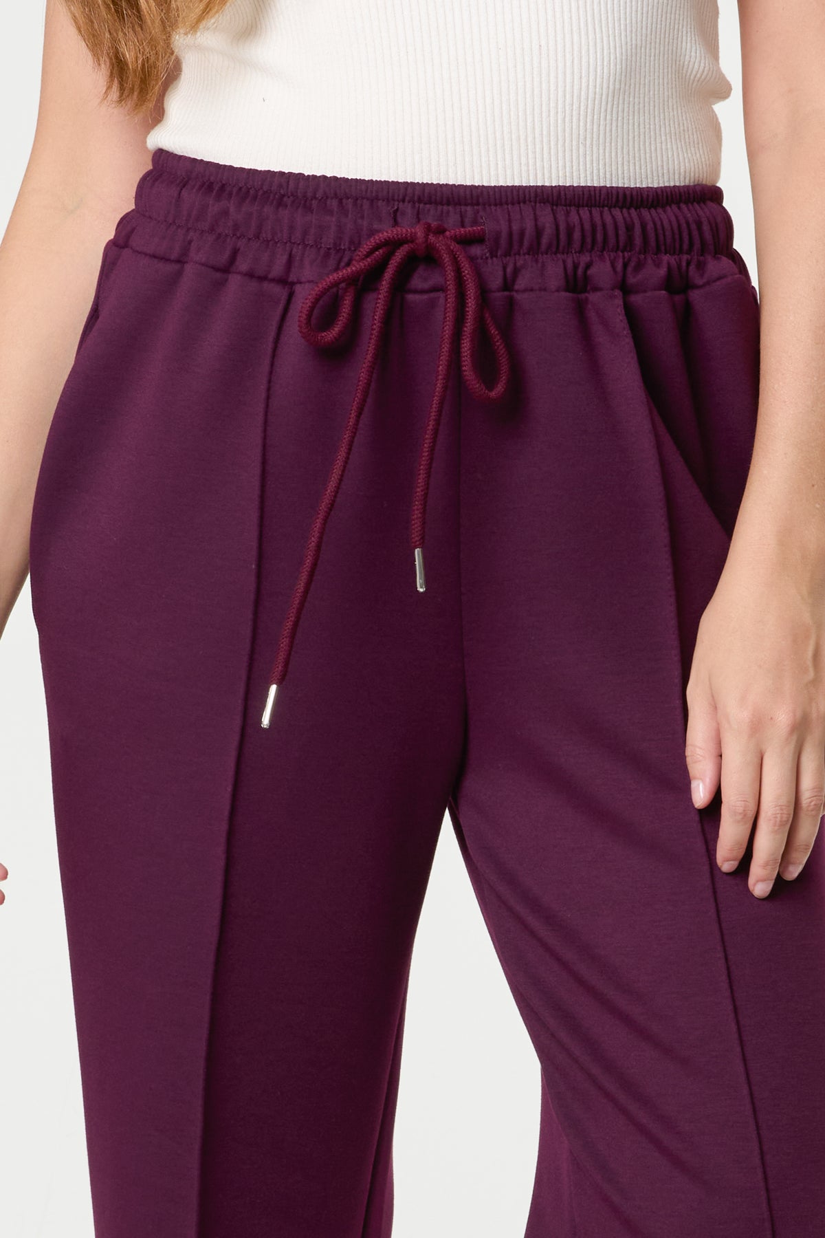 Drawstring Crease-Front Sweat Trousers