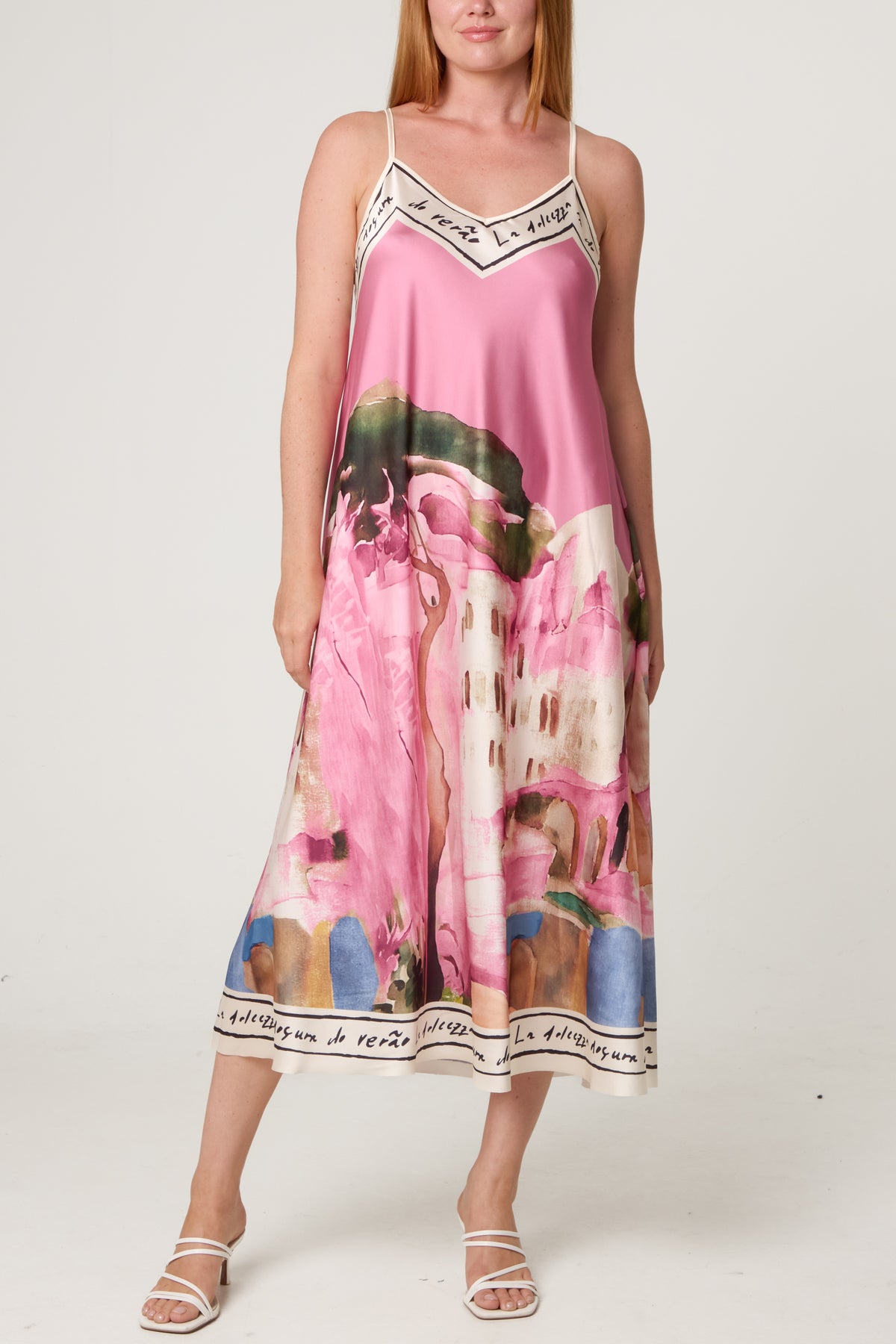 Cami Border Print Swing Dress