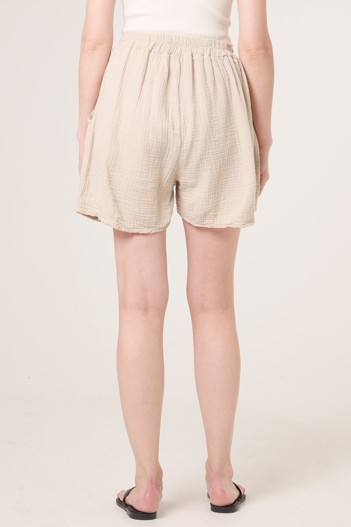 Pure Cotton Tie Front Shorts
