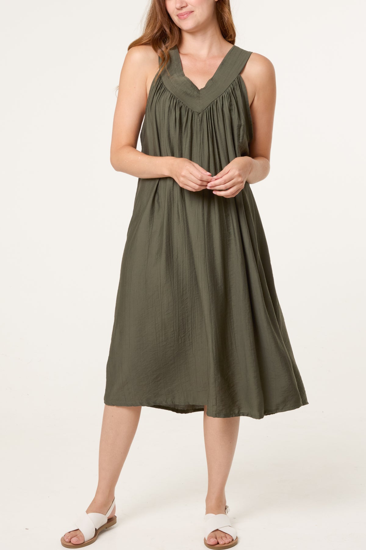 Essential V-Neck Midi Dress