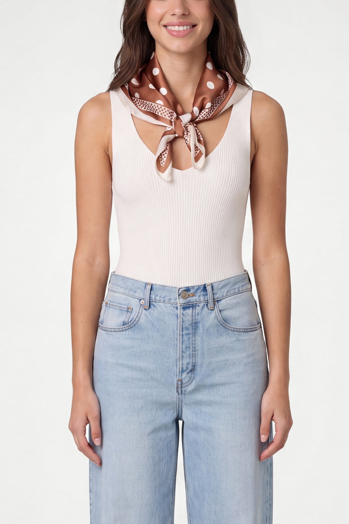Polka Dot Edged Scarf