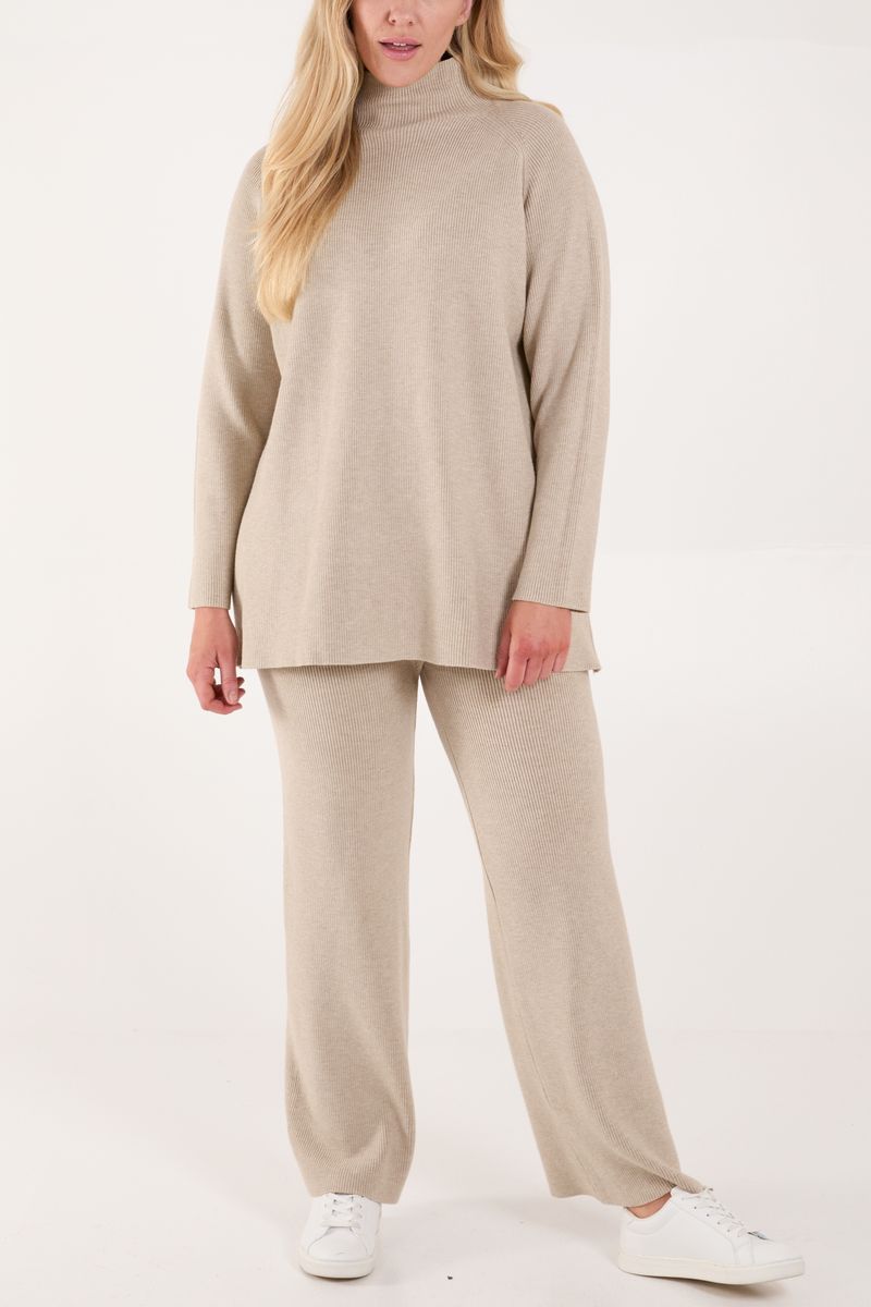 Ribbed High Neck Co-Ord Set