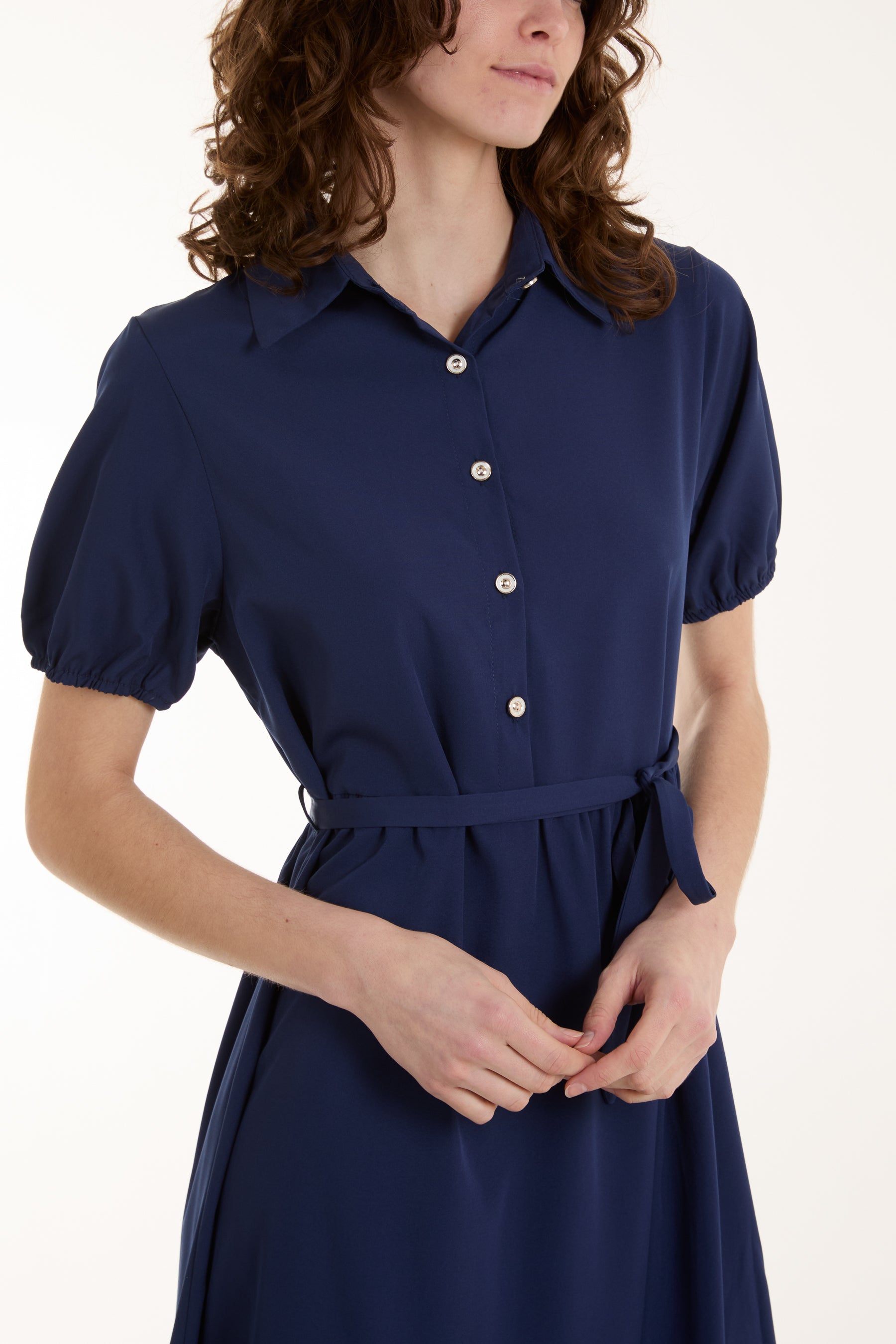 Belted Button Tiered Maxi Dress