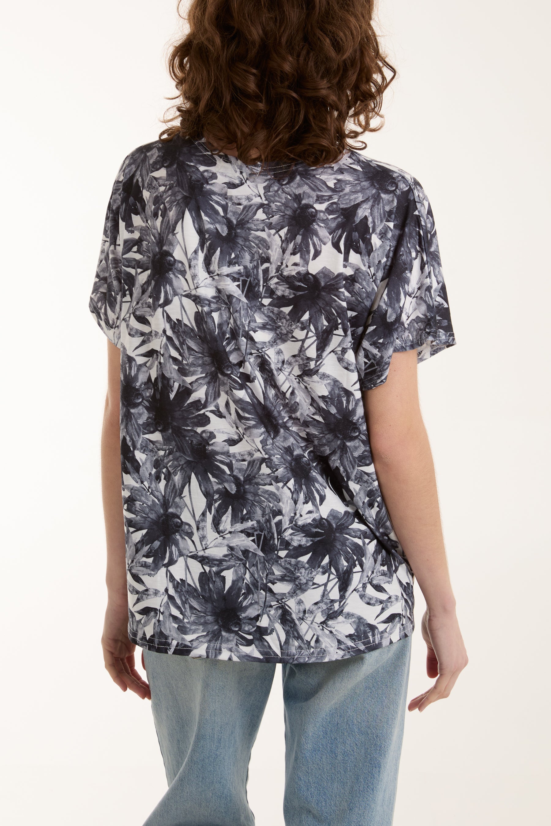 Abstract Floral Print Tee