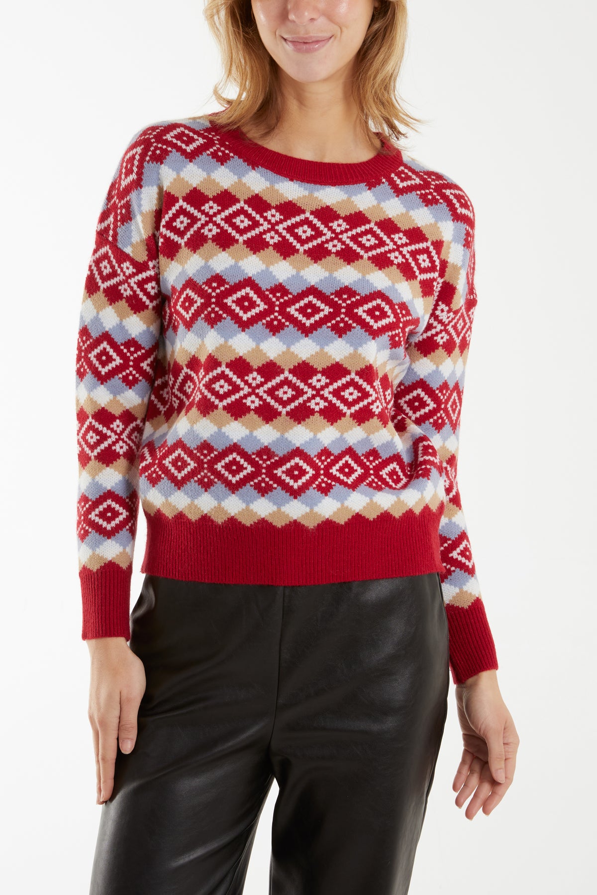 Aztec & Argyle Crew Neck Jumper