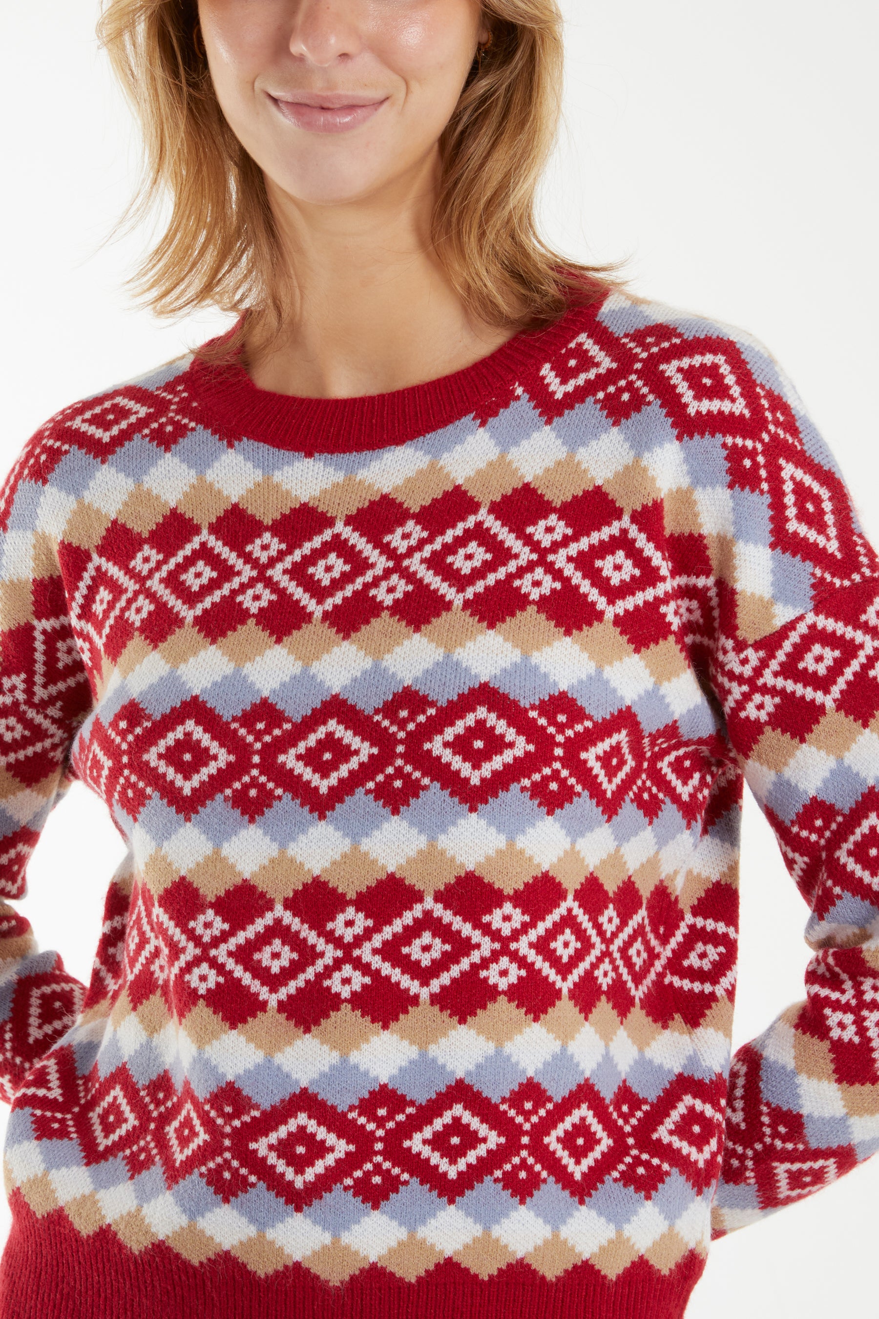 Aztec & Argyle Crew Neck Jumper
