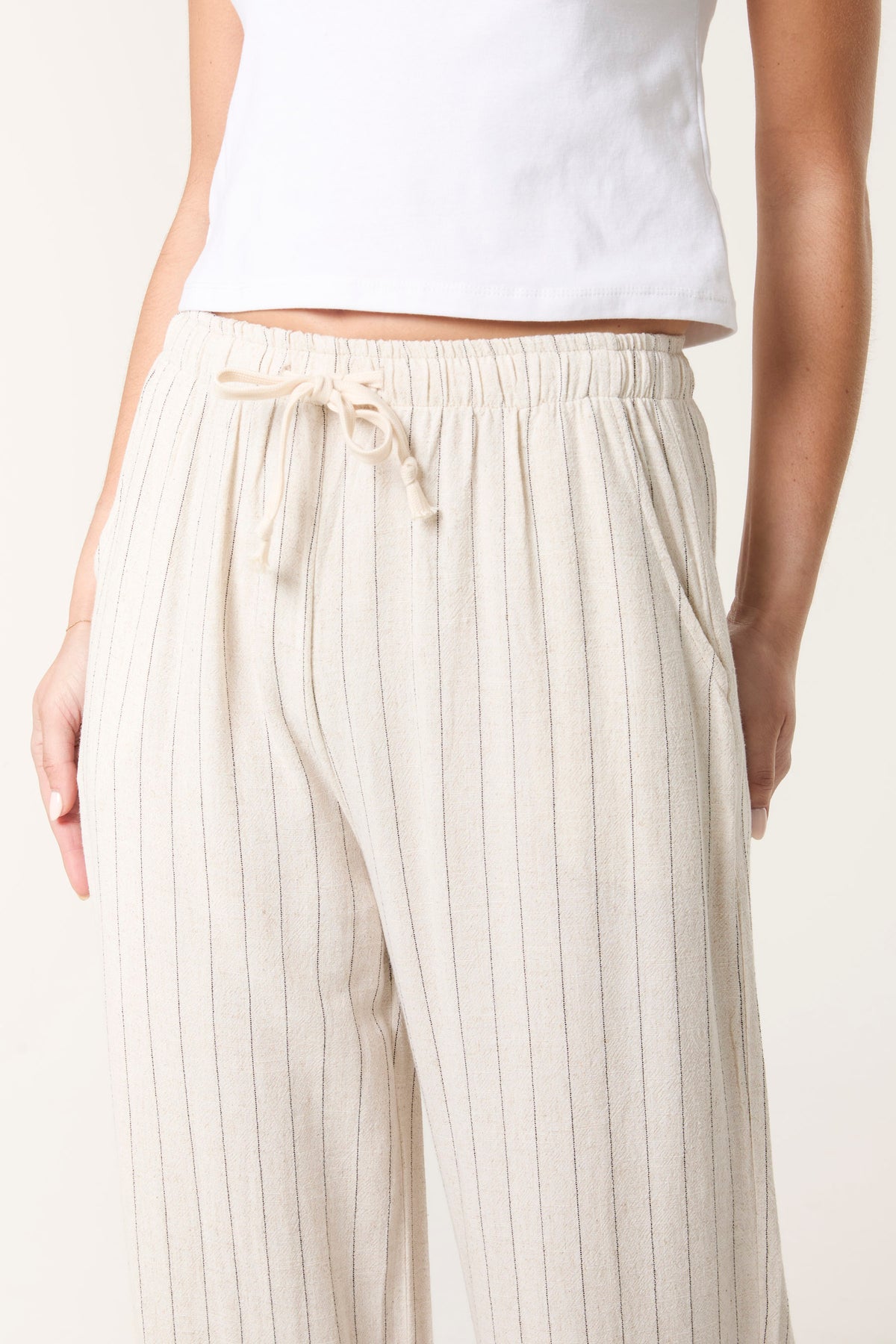 Pin Striped Elasticated Trousers