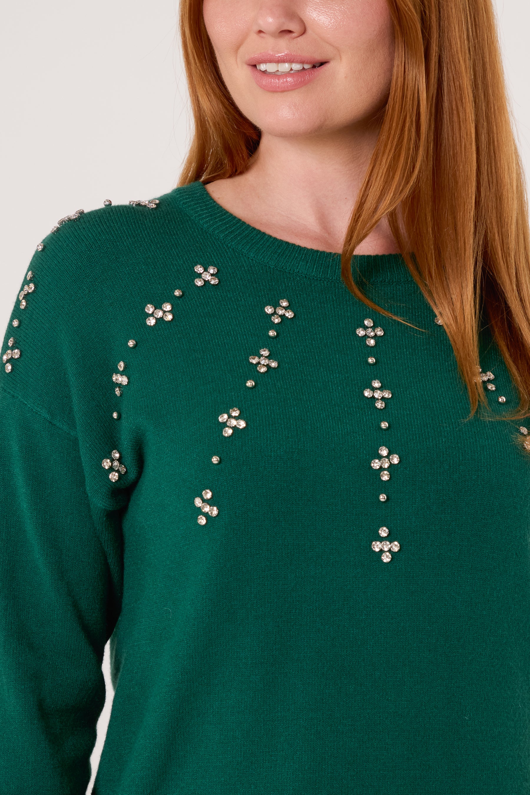 Flower Embellished Knit Jumper