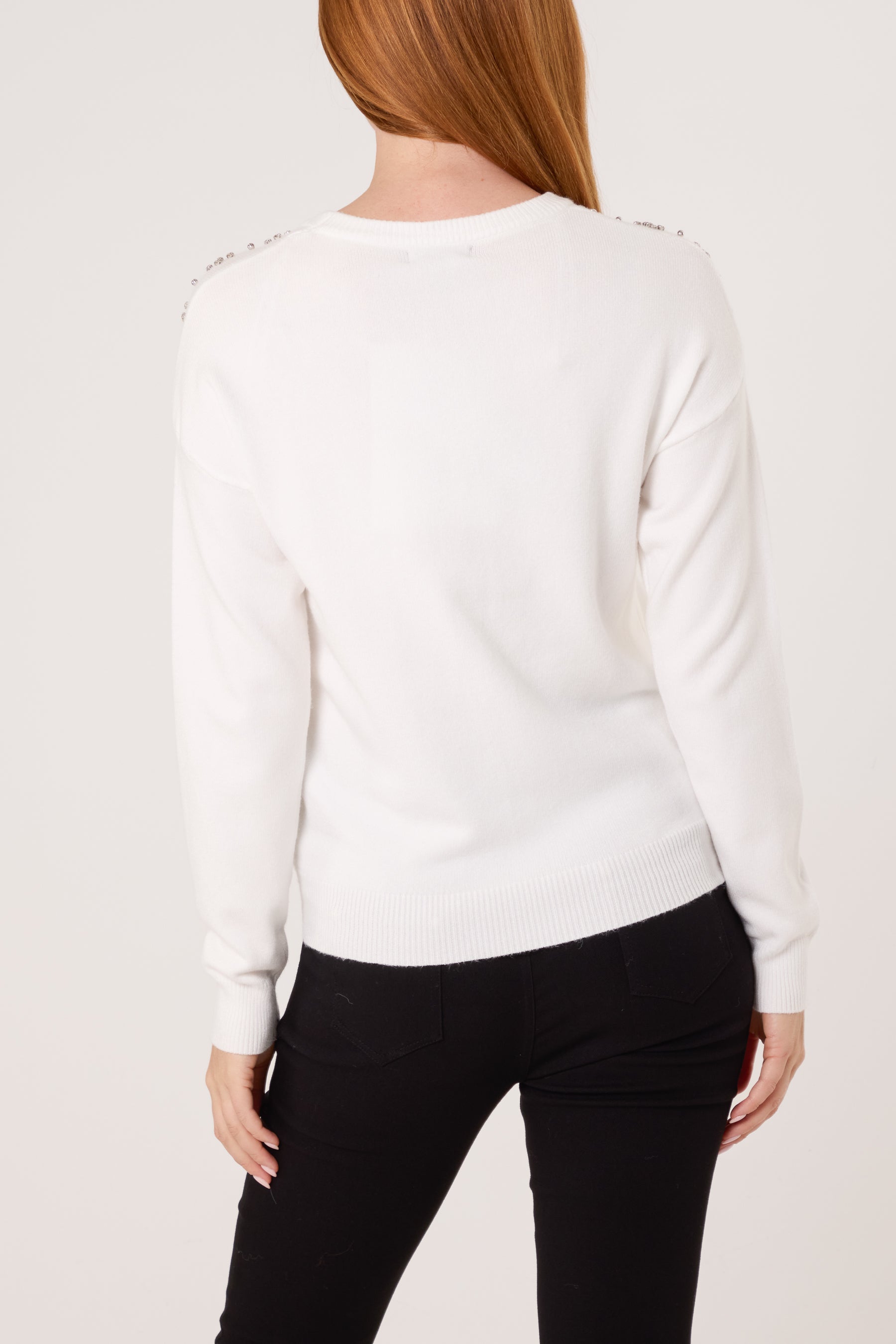 Flower Embellished Knit Jumper